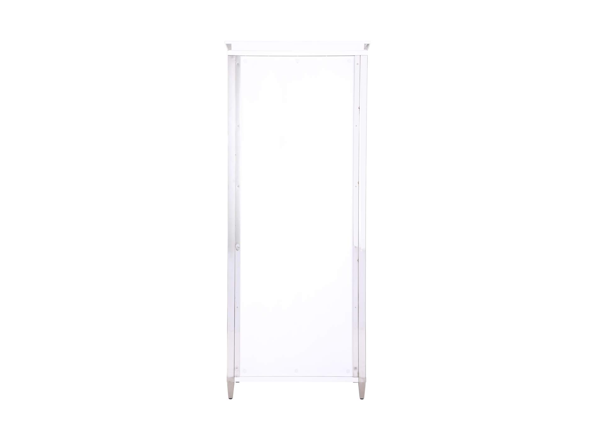 Contemporary Tempered Glass Curio With Shelves , Lighting & Locking Doors,Chintaly Imports