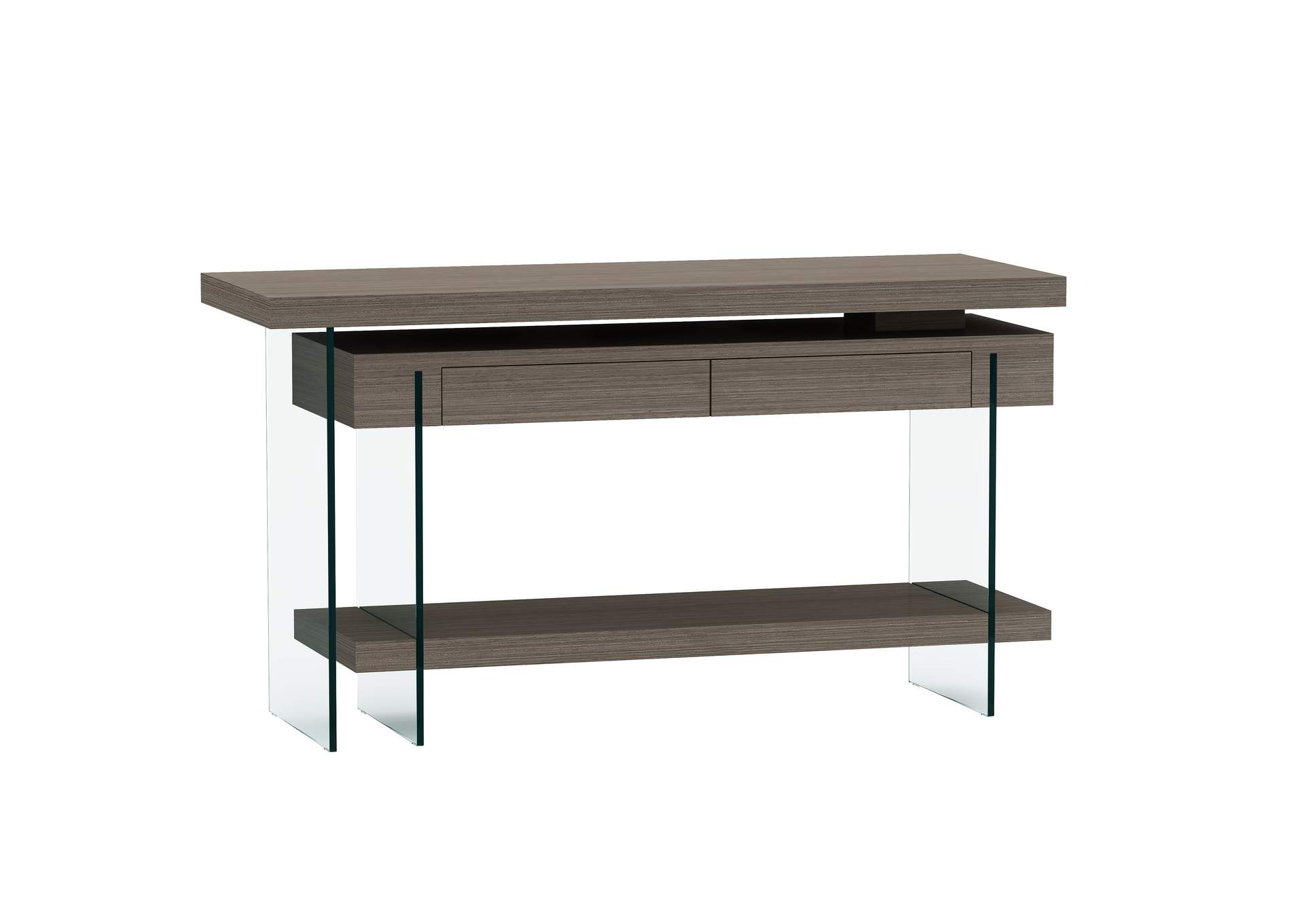 Modern Rotatable Glass & Wooden Desk w/ Drawers & Shelf,Chintaly Imports