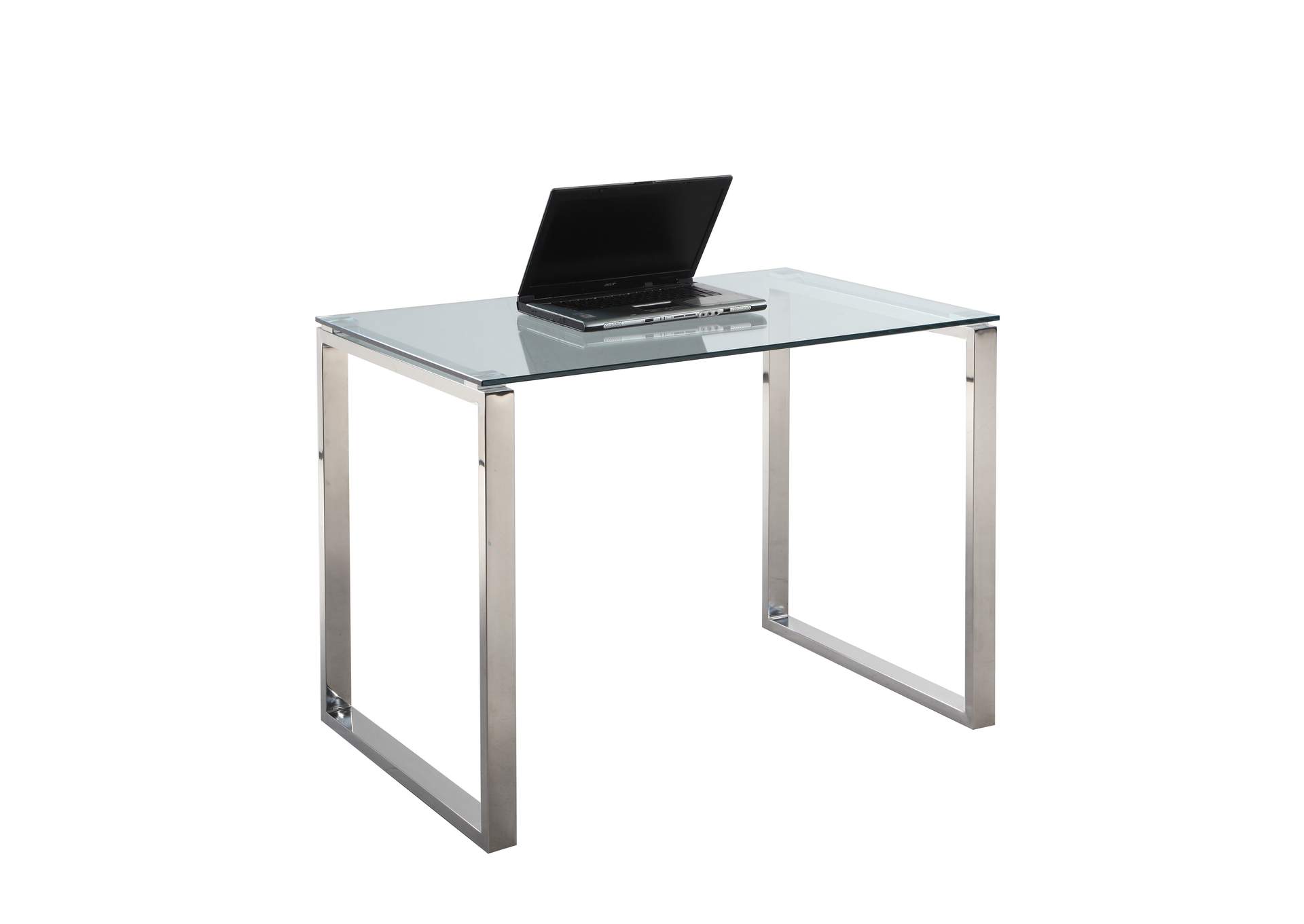 Contemporary Small Desk w/ Glass Top,Chintaly Imports