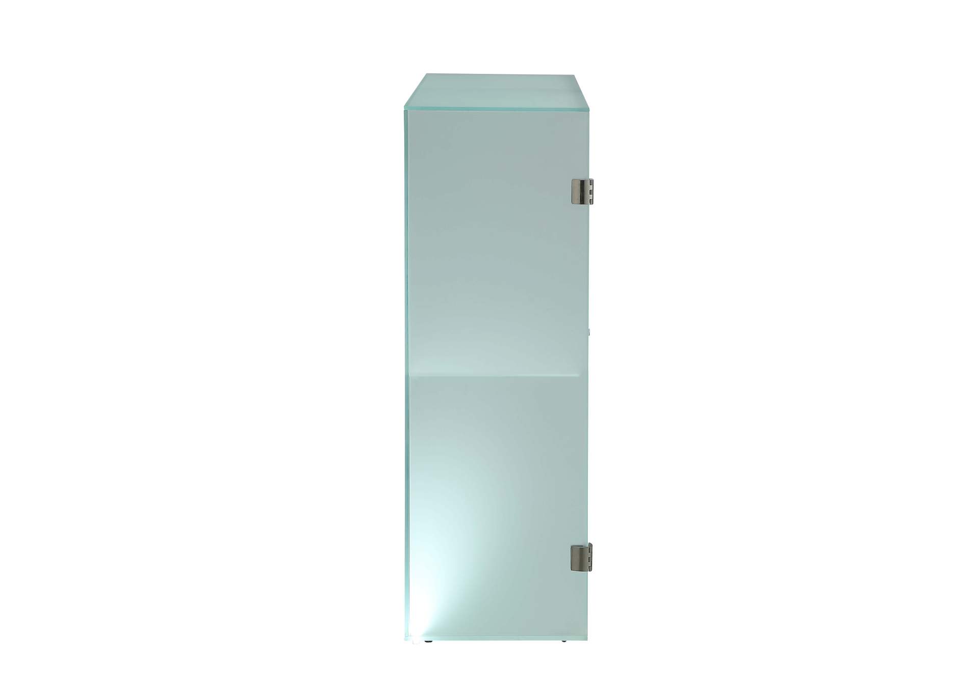 Frosted Glass Cabinet With Doors , Shelves & Led Lights,Chintaly Imports