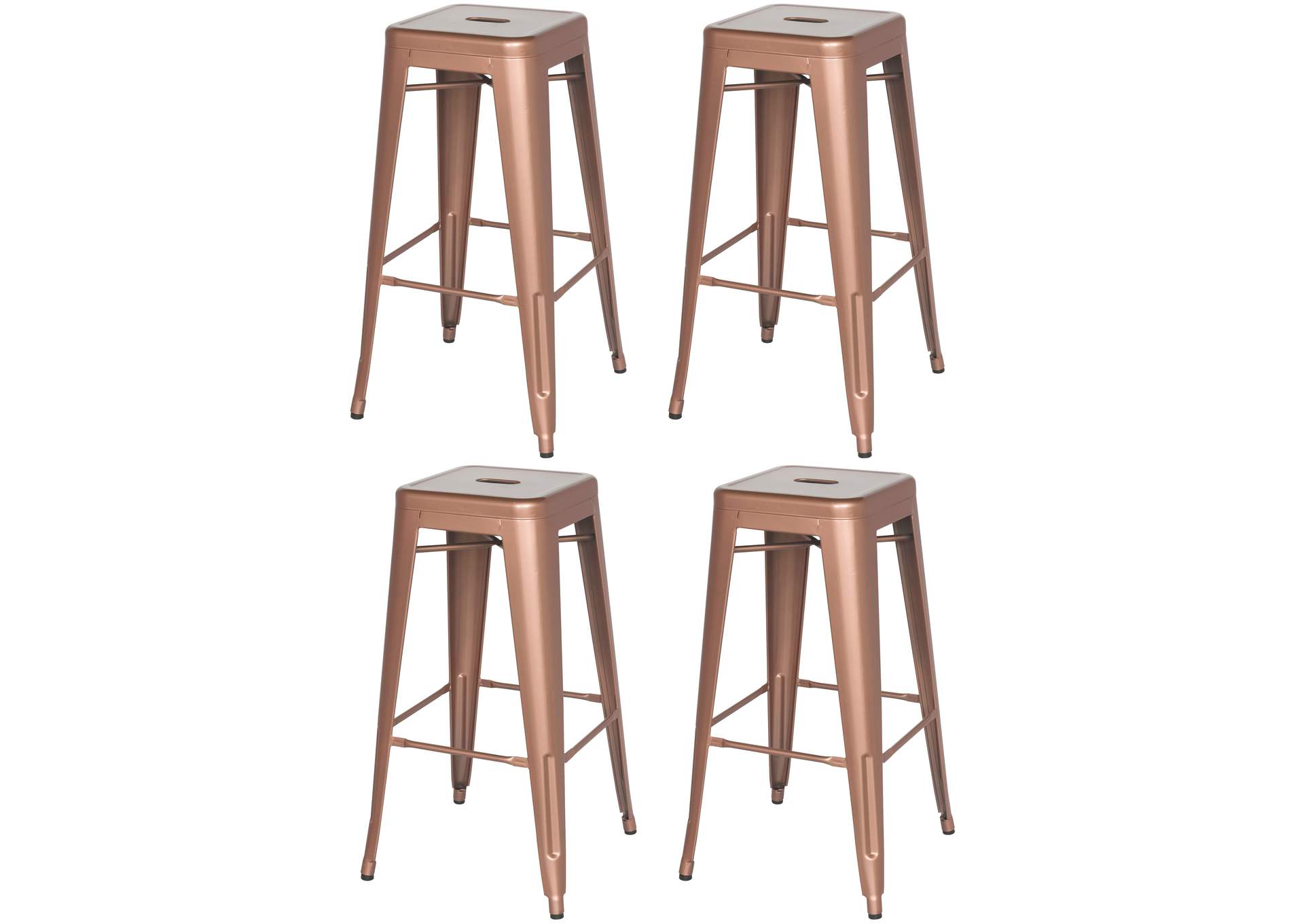 New Copper Galvanized Steel Bar Stool (Set of 4),Chintaly Imports