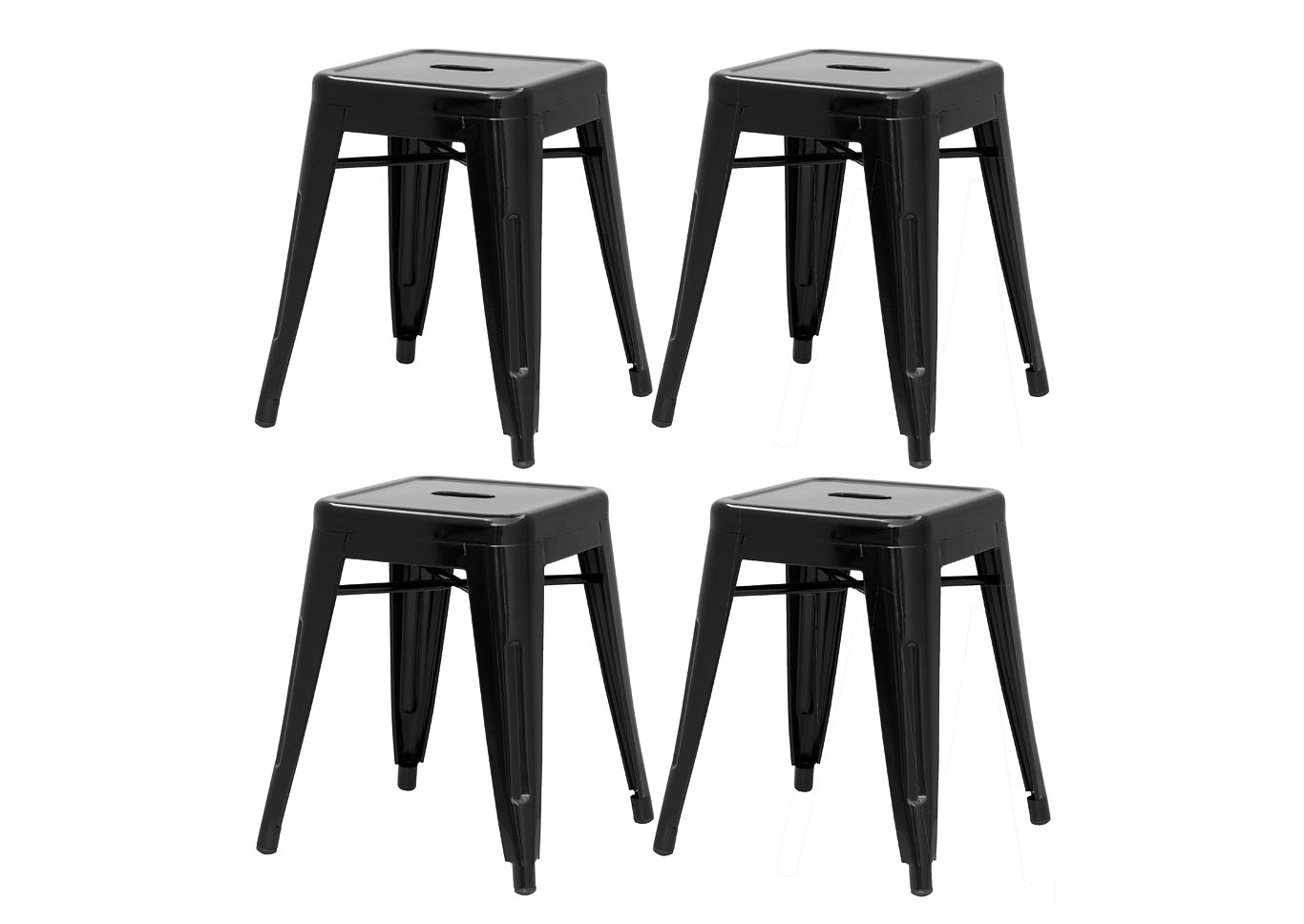 Black Galvanized Steel Side Chair (Set of 4),Chintaly Imports