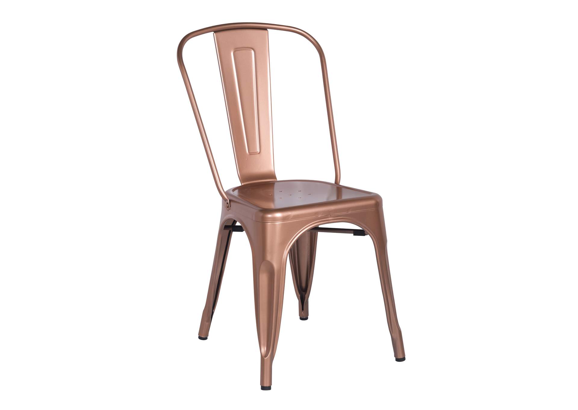 Rose Gold Galvanized Steel Side Chair,Chintaly Imports