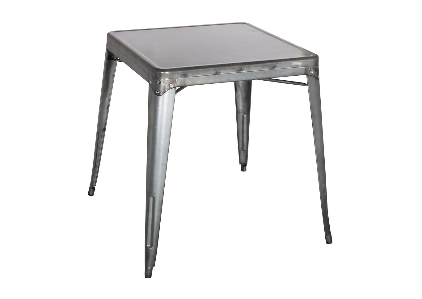 Gunmetal Galvanized Steel Dining Table,Chintaly Imports
