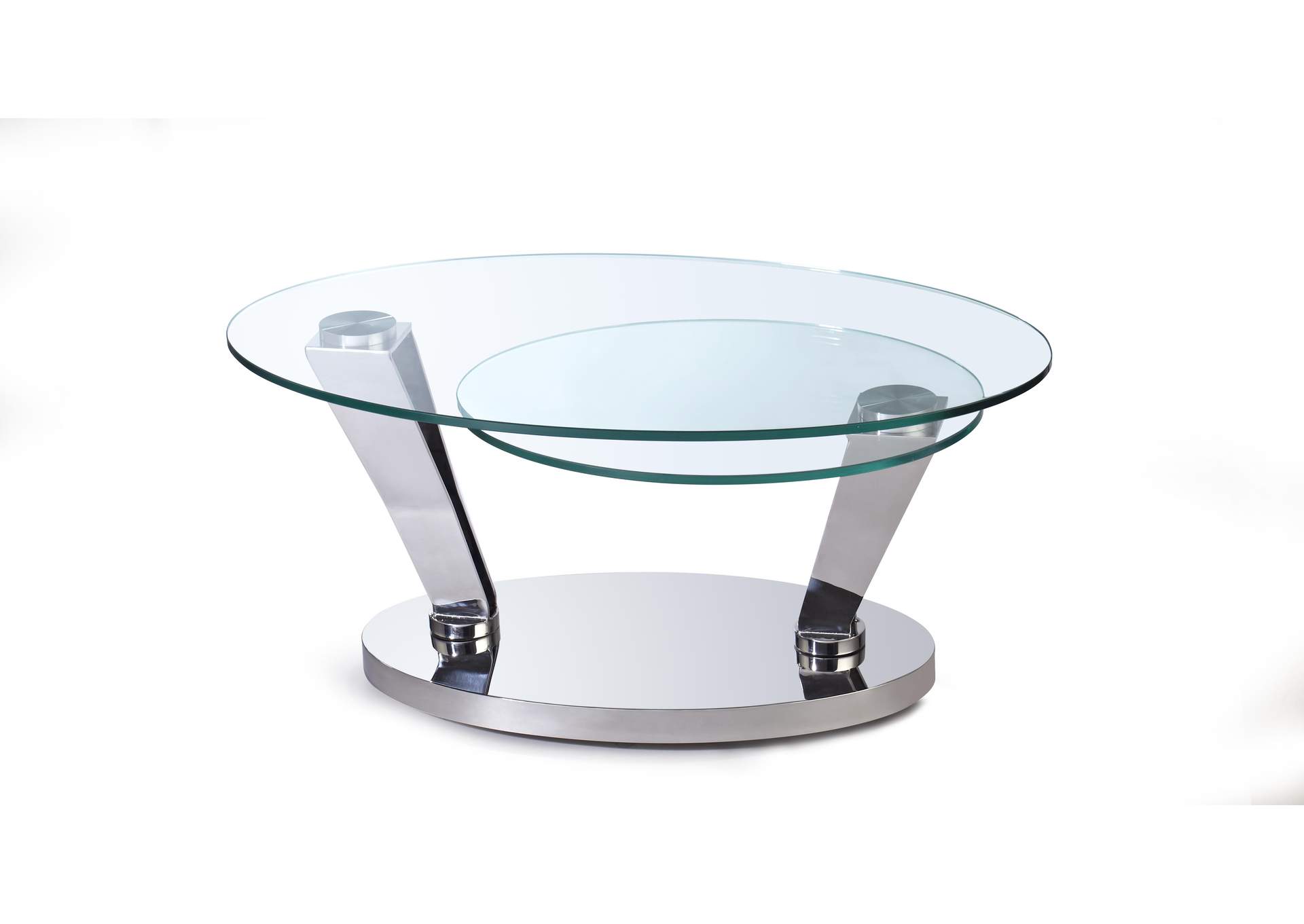 Contemporary Dual Glass Top Motion Cocktail Table,Chintaly Imports