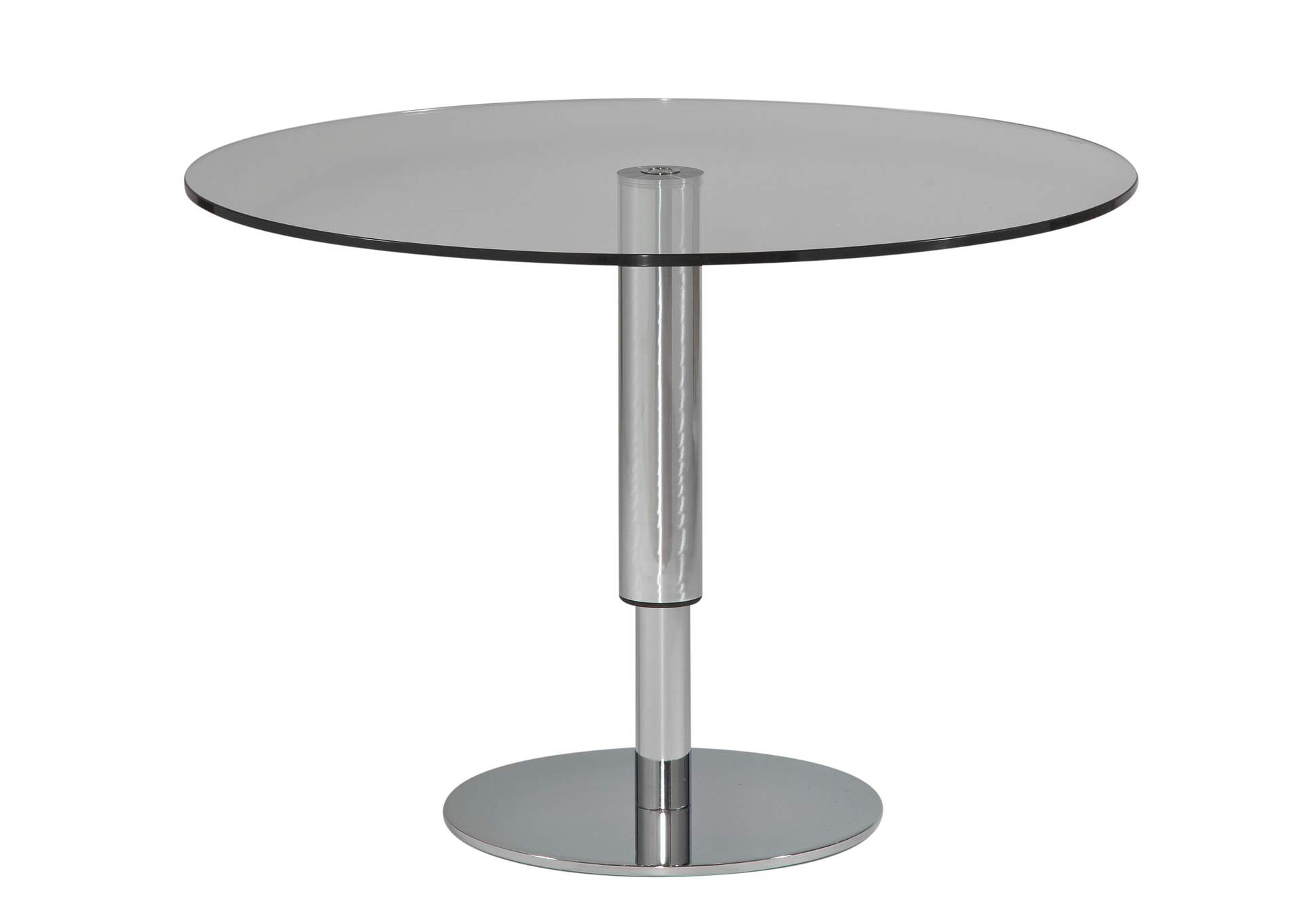 Grey Glass Round Hi-Low Dining Table,Chintaly Imports