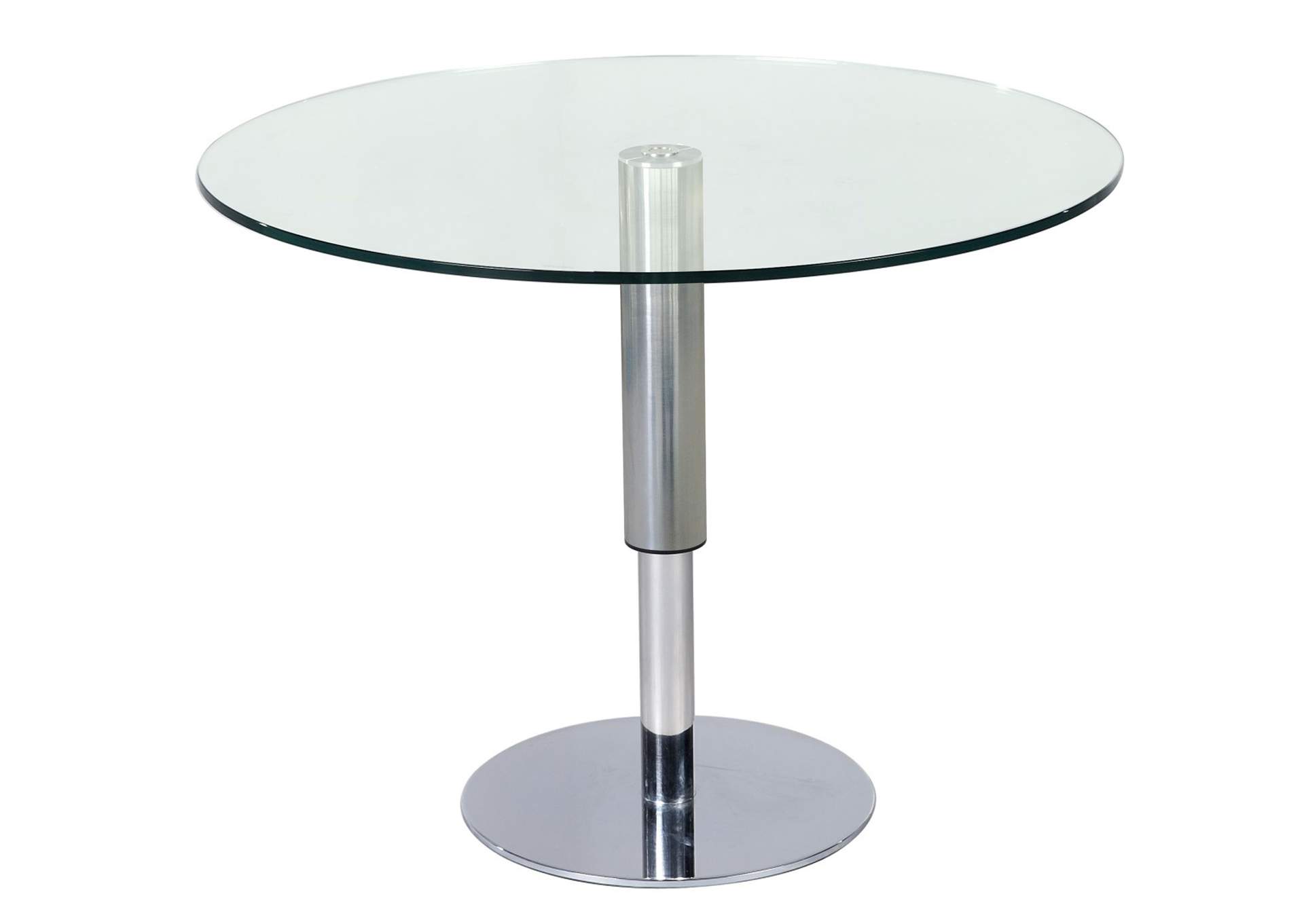 Grey Glass Round Hi-Low Dining Table,Chintaly Imports