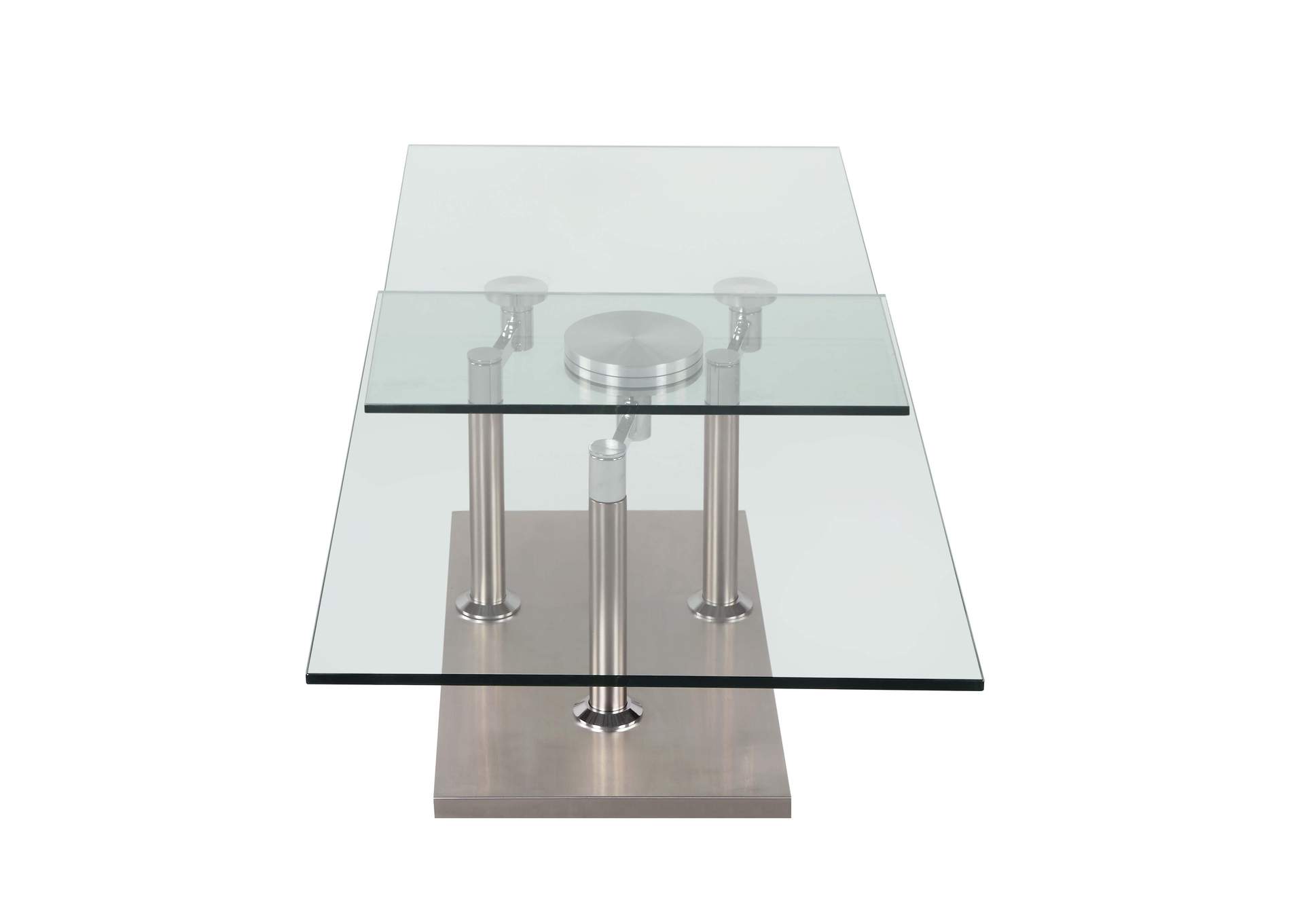 Contemporary Motion Dual Glass Top Cocktail Table,Chintaly Imports