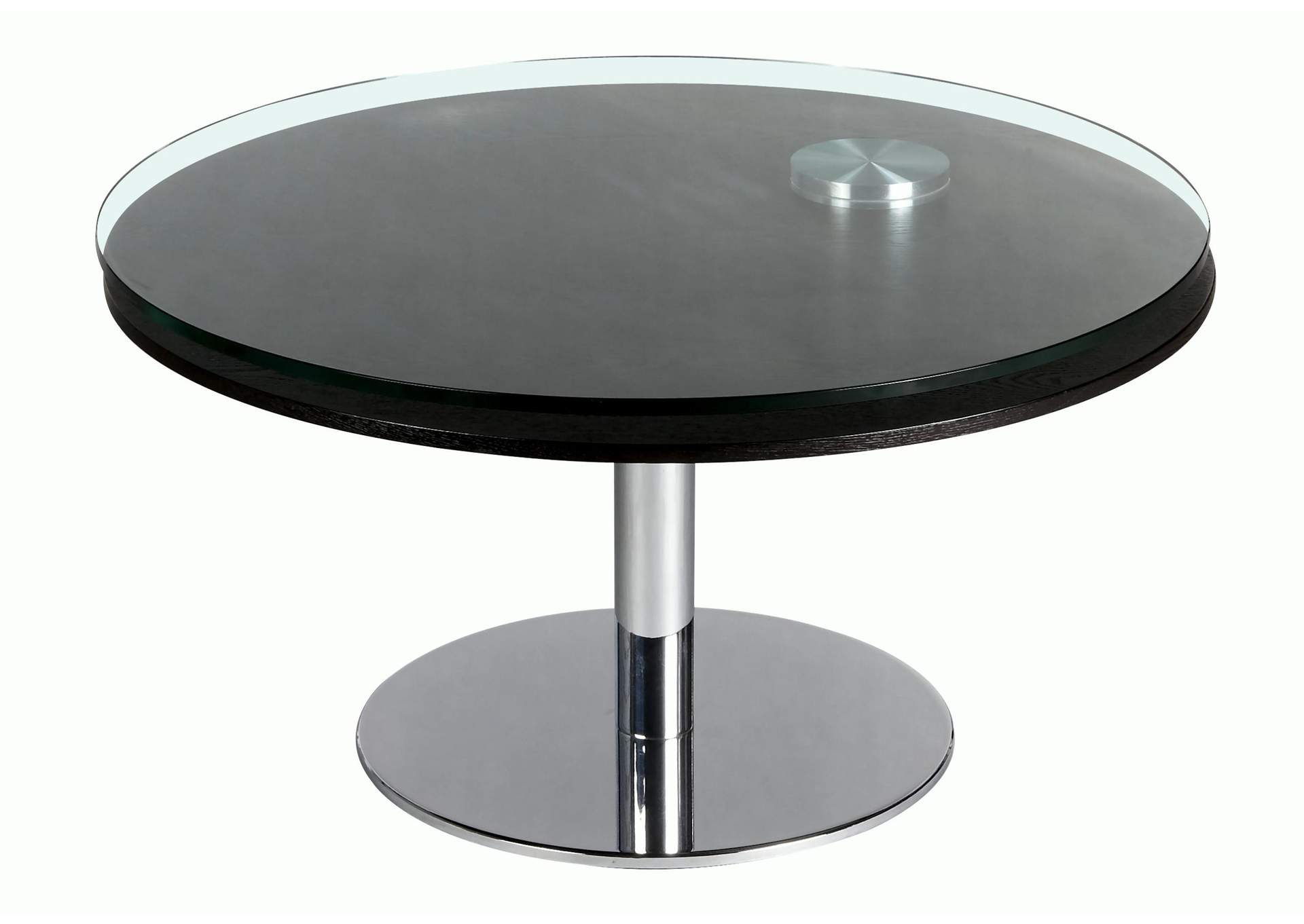 Merlot & Chrome Contemporary Glass Top Motion Cocktail Table,Chintaly Imports