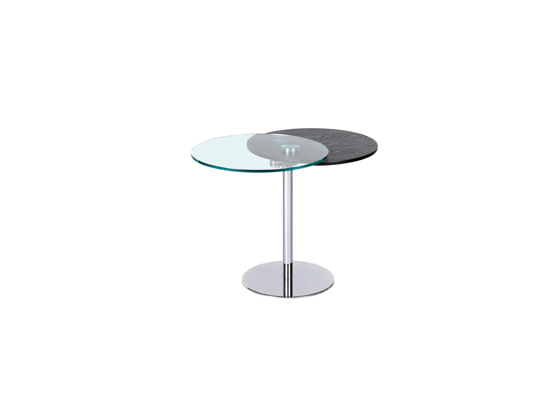 Merlot & Chrome Contemporary Glass Top Motion Lamp Table,Chintaly Imports