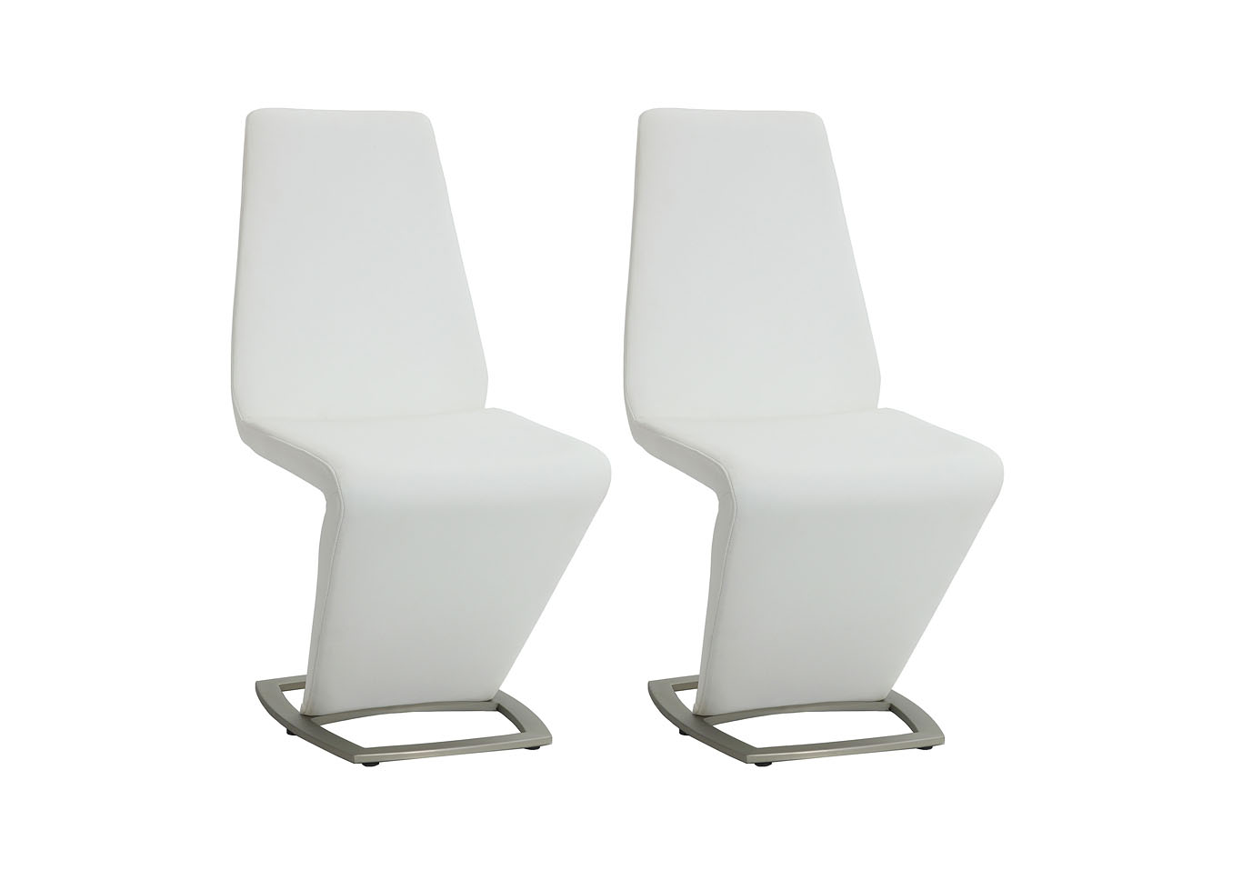 Abby White Z-Shaped Side Chair (Set of 2),Chintaly Imports