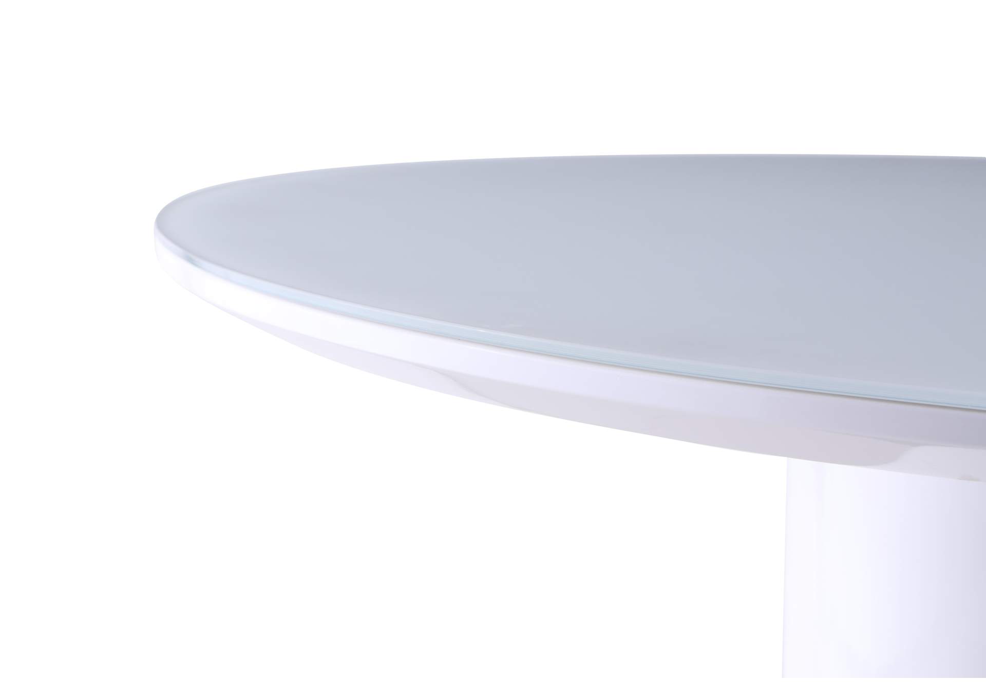 Contemporary Round White Counter Table,Chintaly Imports