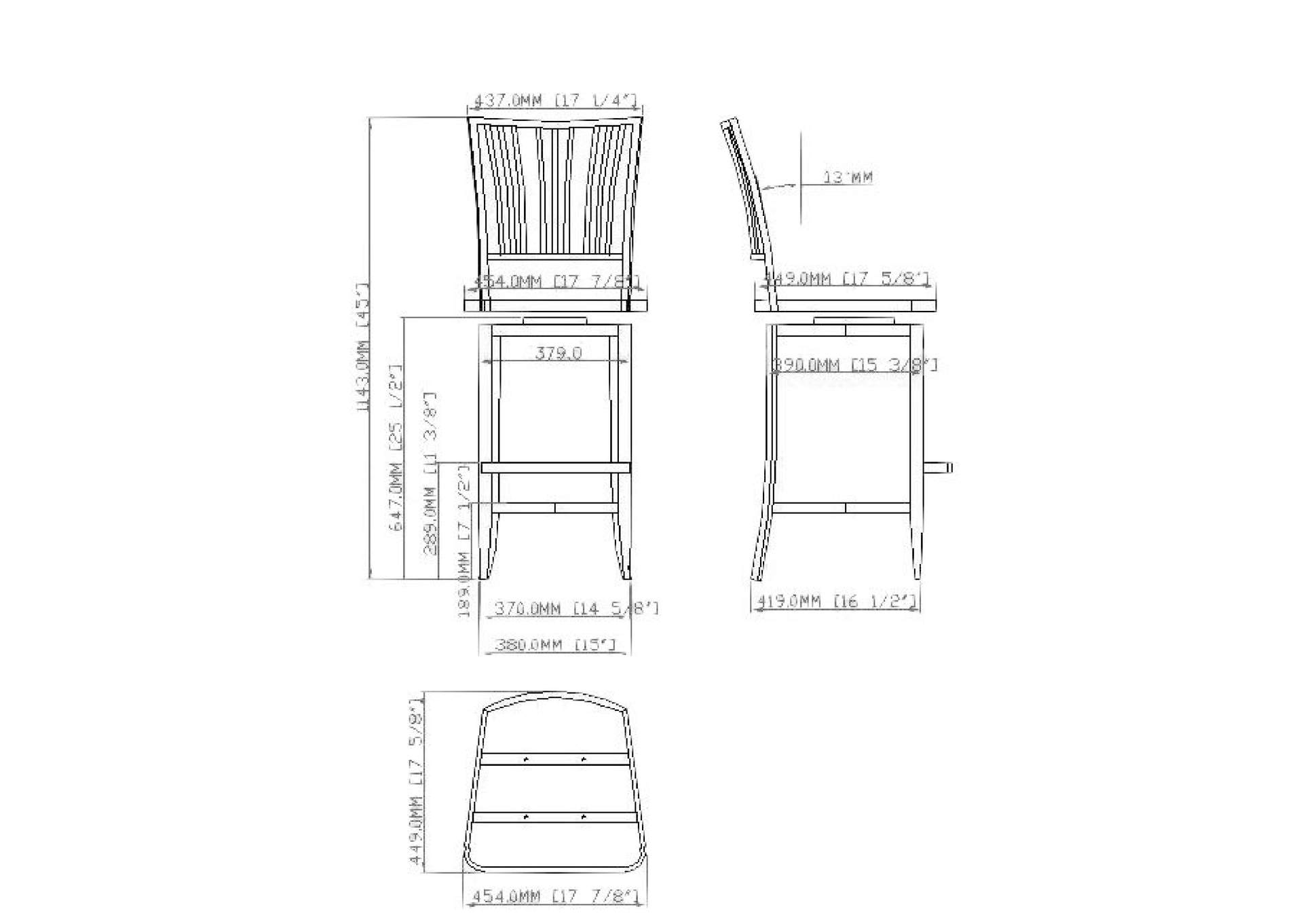 Fan Back Memory Return Swivel Stool,Chintaly Imports