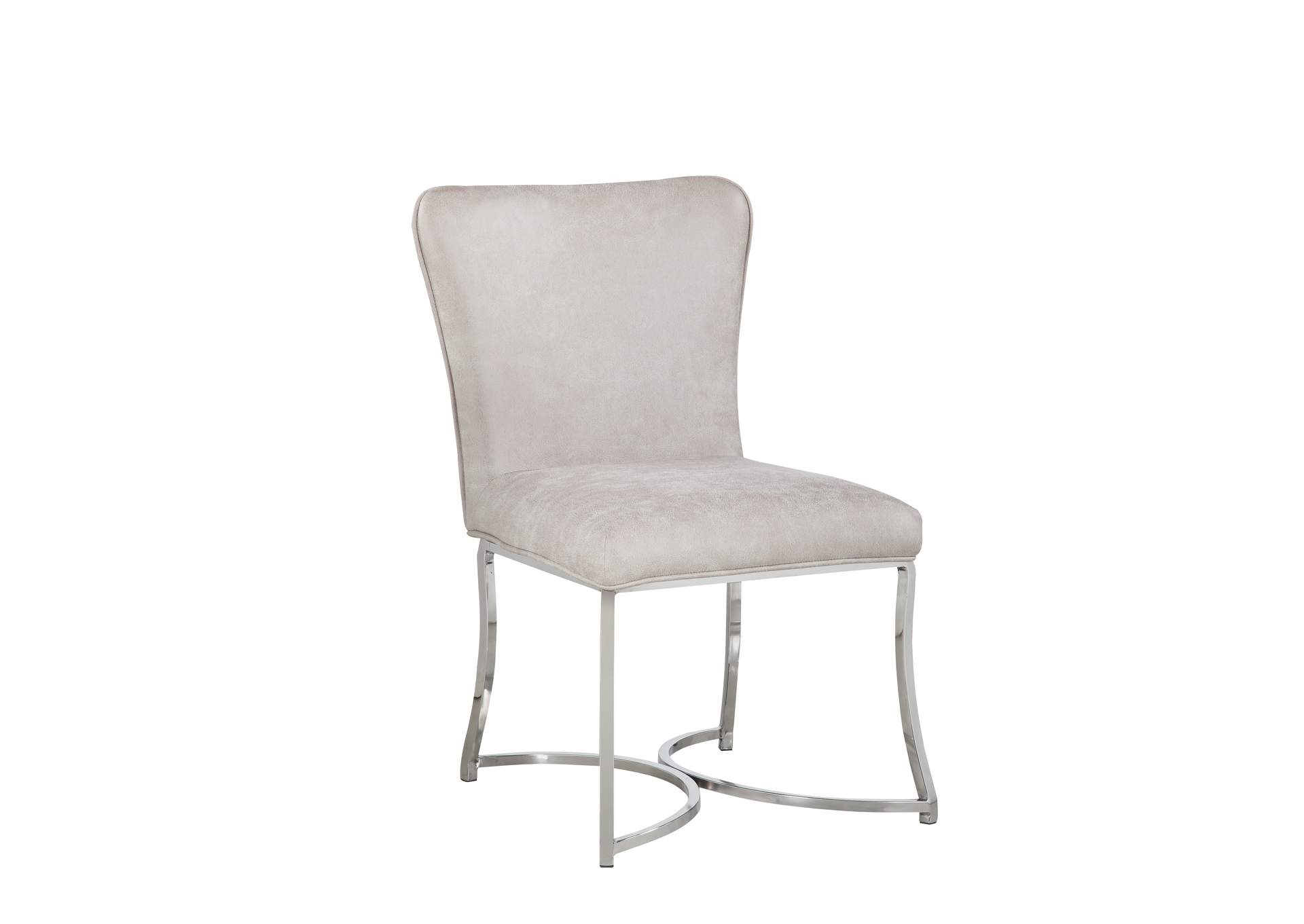 Autumn Light Grey Flare-Back Side Chair with Double Horseshoe Base (Set of 2),Chintaly Imports