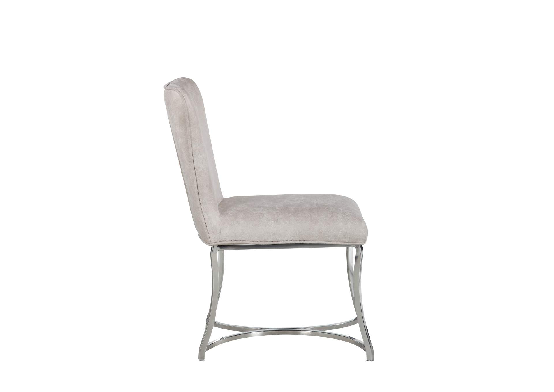 Autumn Light Grey Flare-Back Side Chair with Double Horseshoe Base (Set of 2),Chintaly Imports