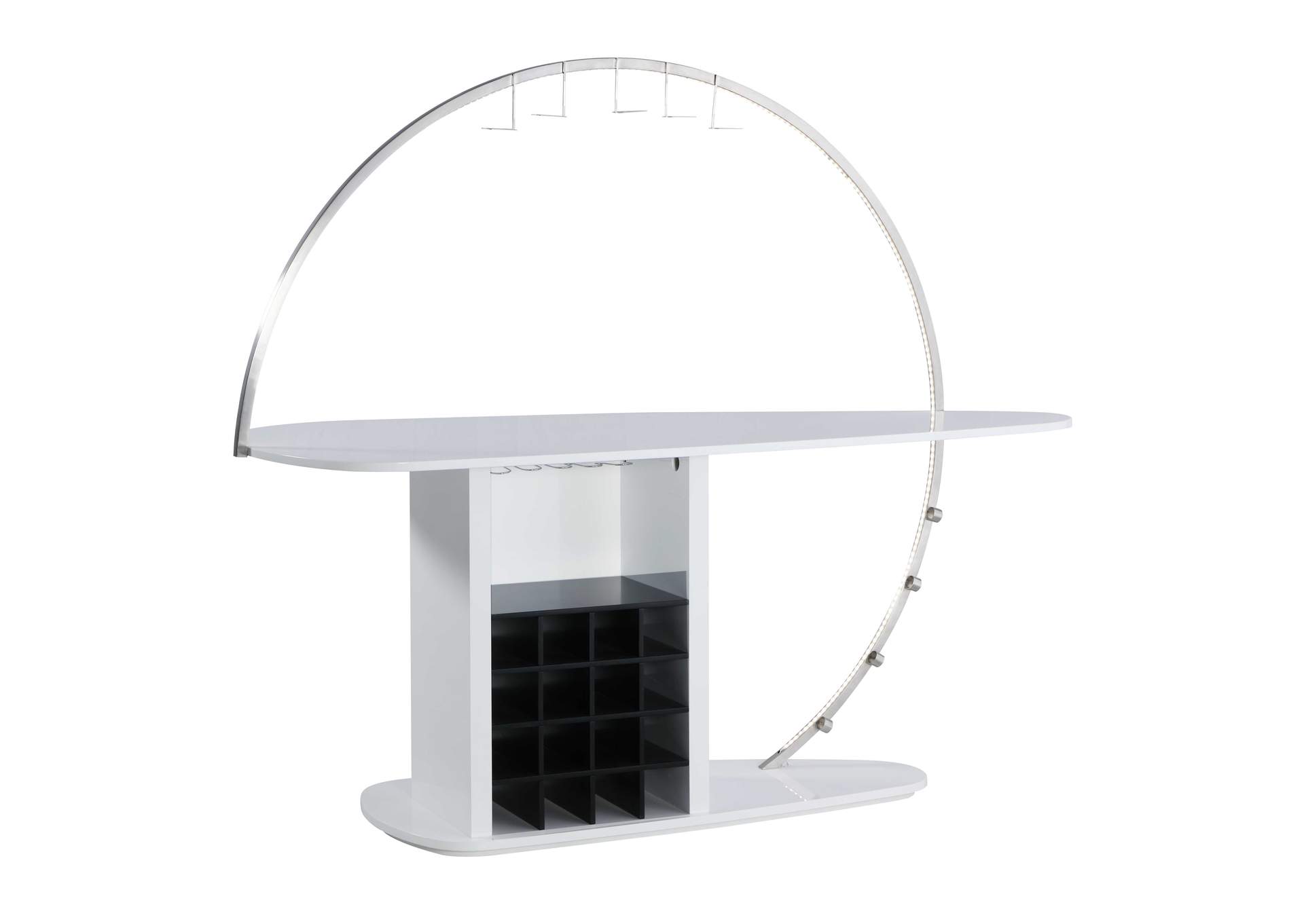 Contemporary Bar With Customizable Led Lights & Bottle Racks,Chintaly Imports