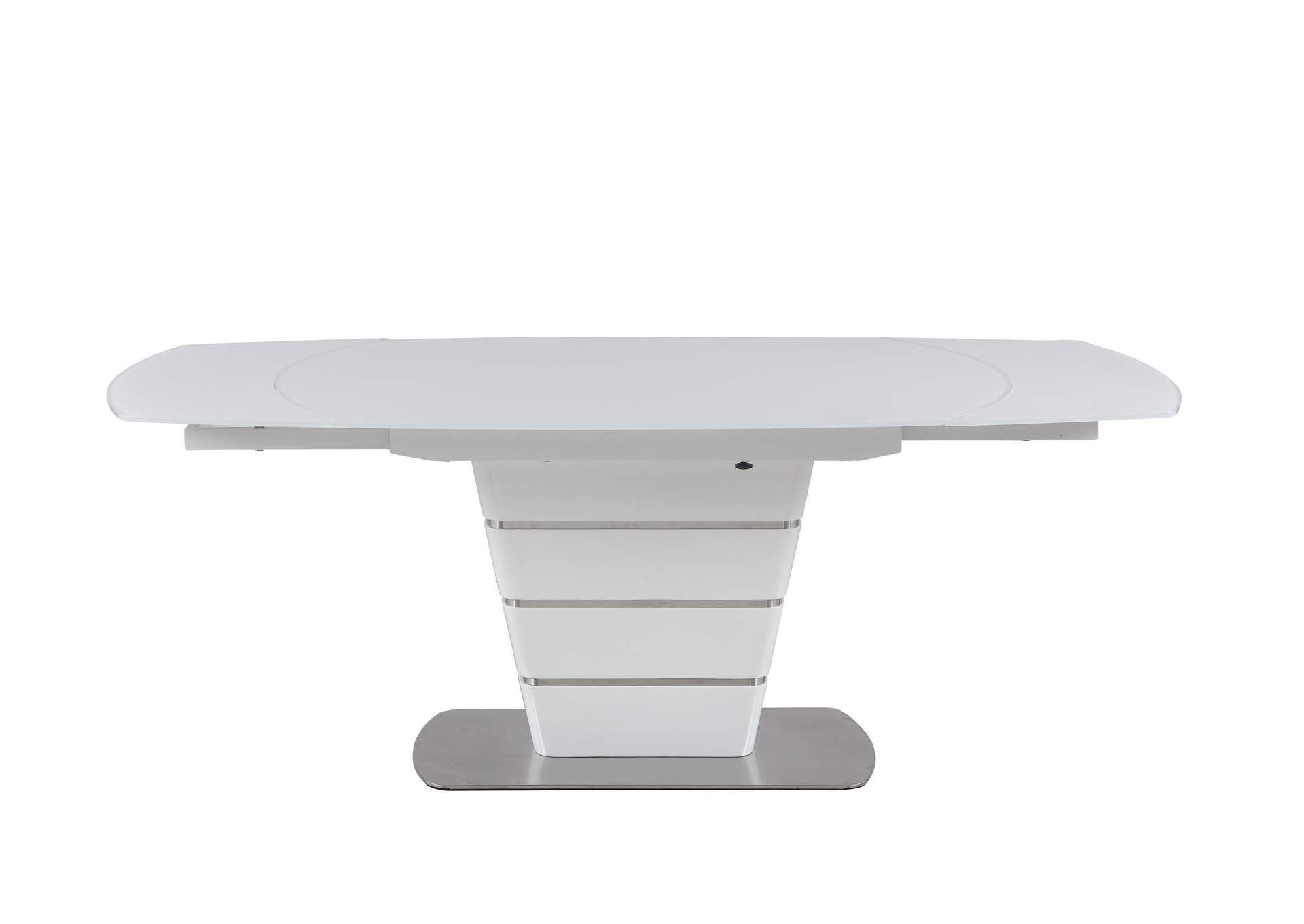 Contemporary White Motion-Extendable Dining Table,Chintaly Imports
