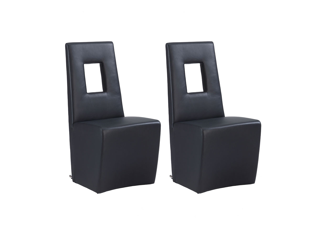 Chasity Black Fully Upholstered Side Chair (Set of 2),Chintaly Imports