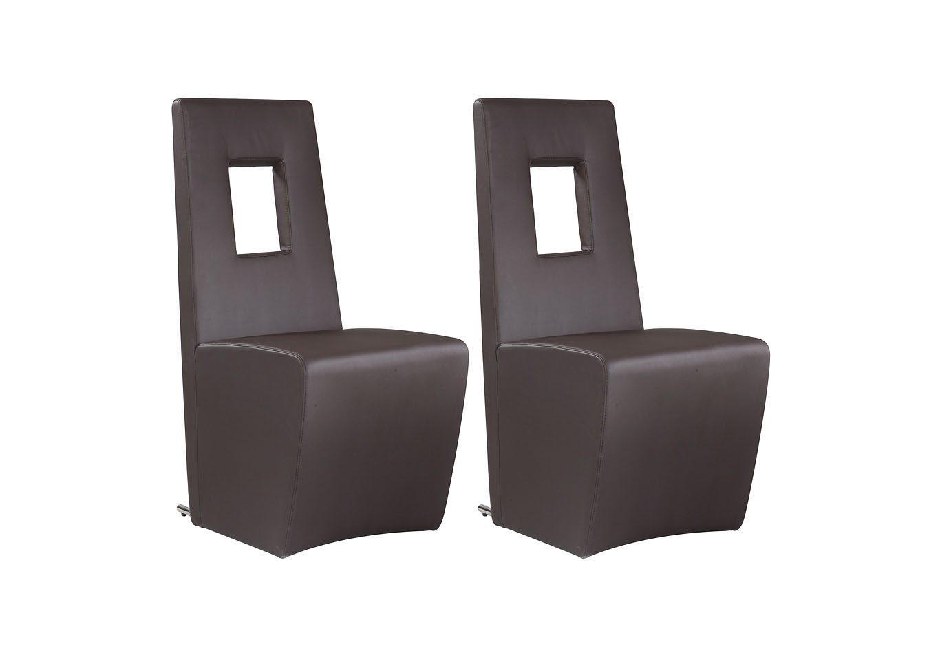 Chasity Brown Fully Upholstered Side Chair (Set of 2),Chintaly Imports