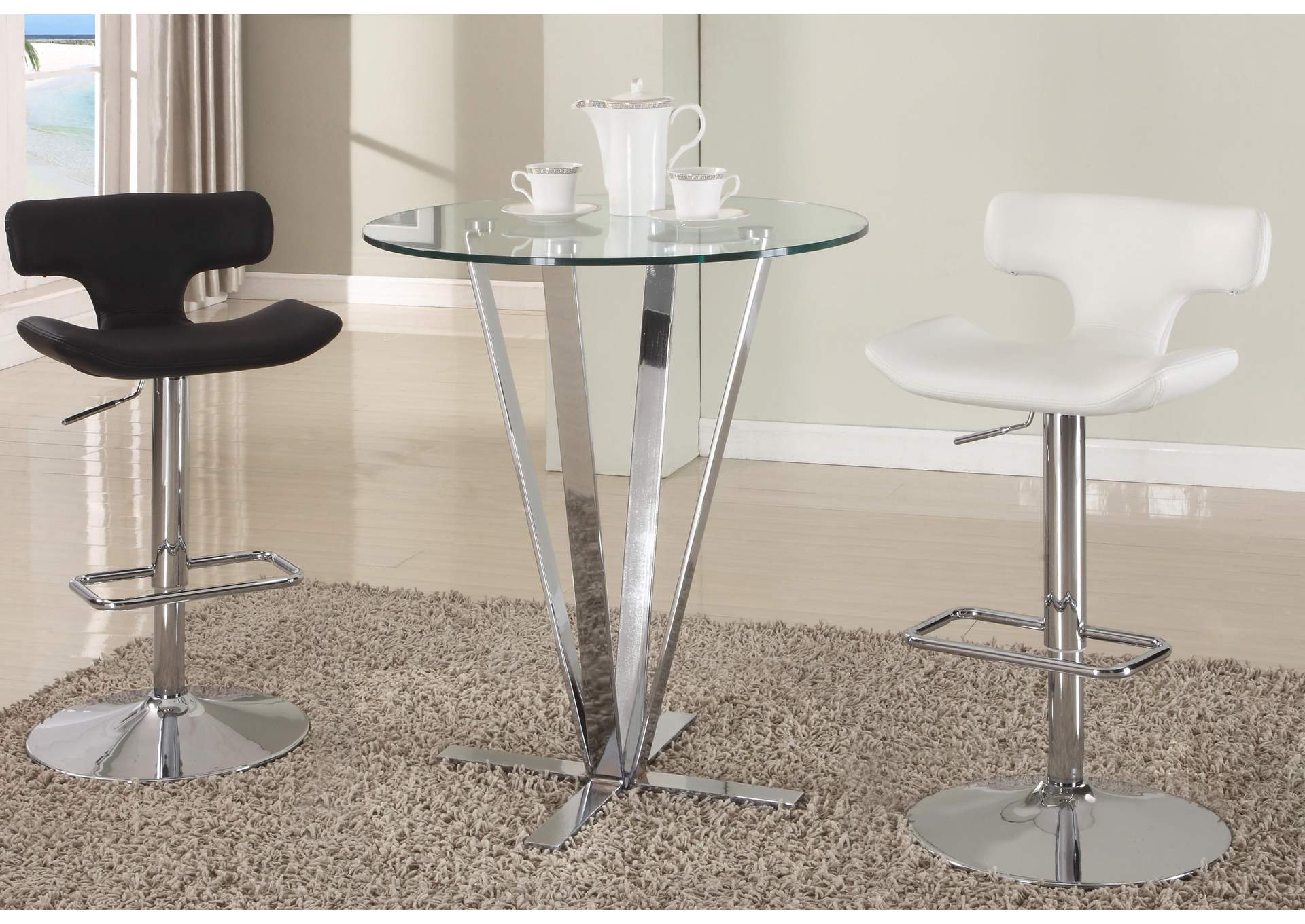 Contemporary Glass Counter Table w/ X-Shaped Base,Chintaly Imports