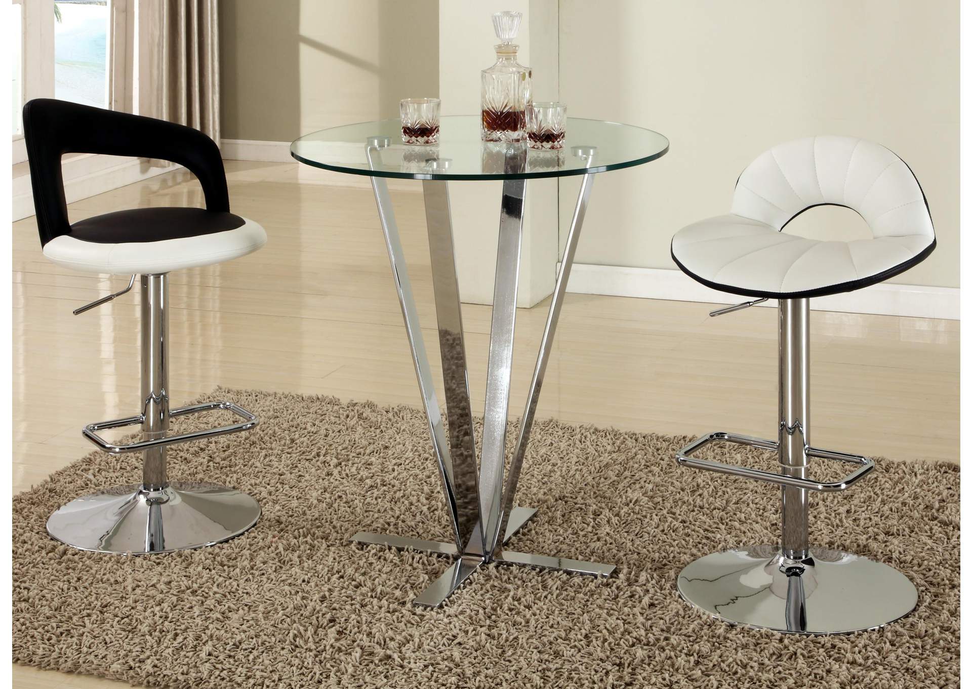 Contemporary Glass Counter Table w/ X-Shaped Base,Chintaly Imports