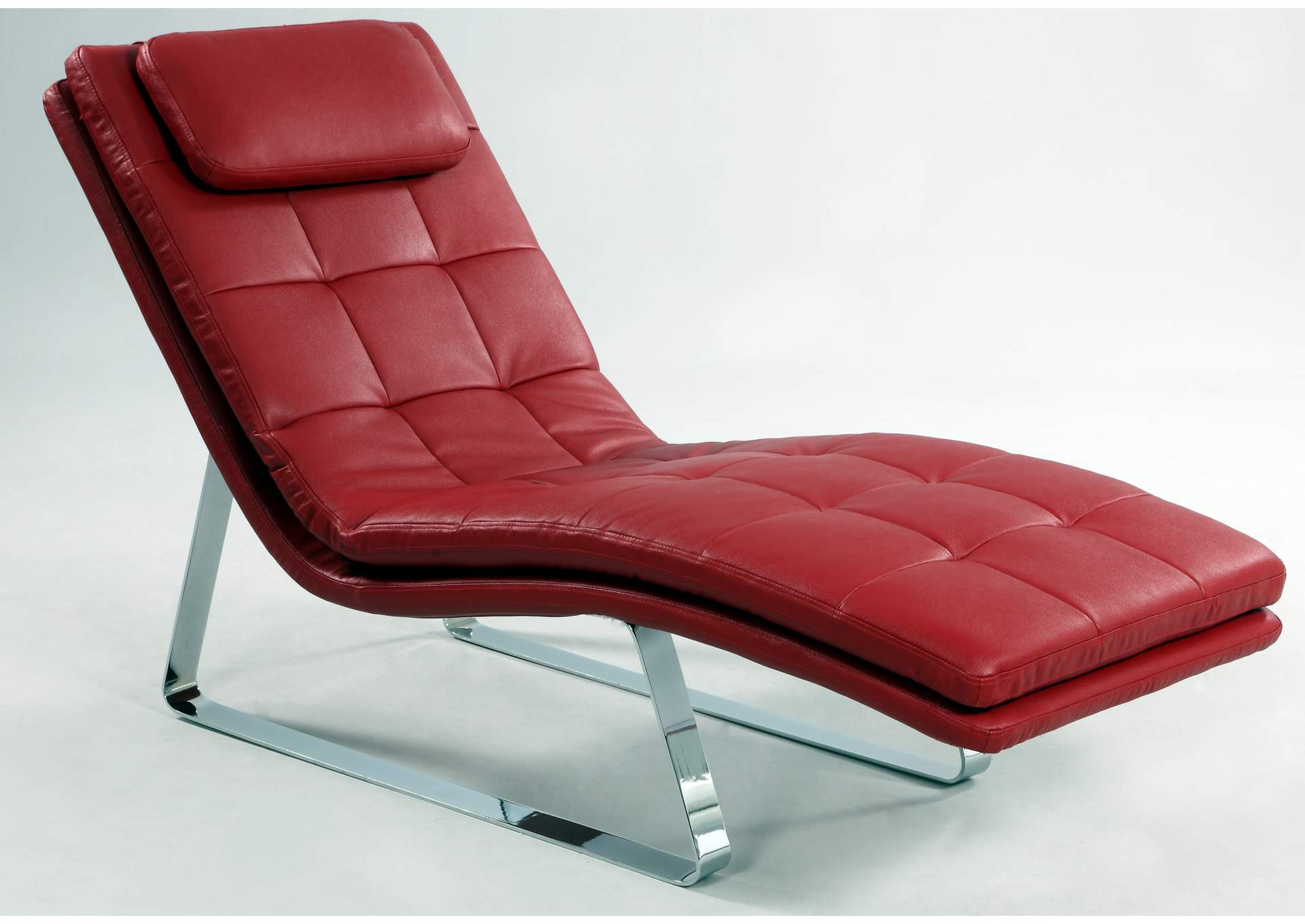 Corvette Contemporary Lounge Chair w/ Chrome Legs,Chintaly Imports