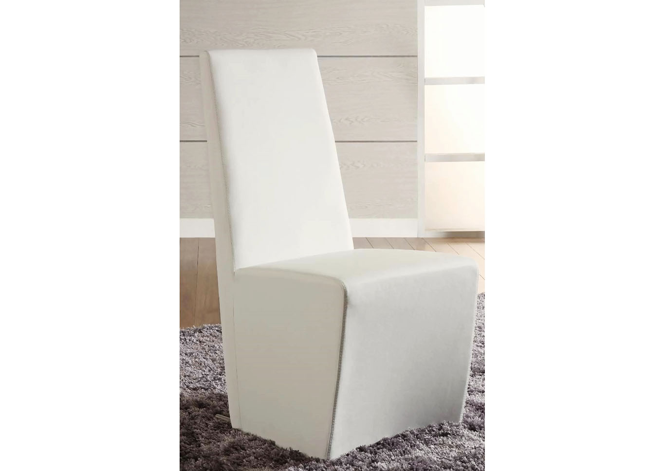 Cynthia White Fully Upholstered Side Chair (Set of 2),Chintaly Imports
