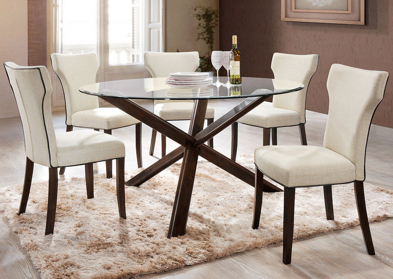 Davis Dining Table w/4 Side Chairs,Chintaly Imports