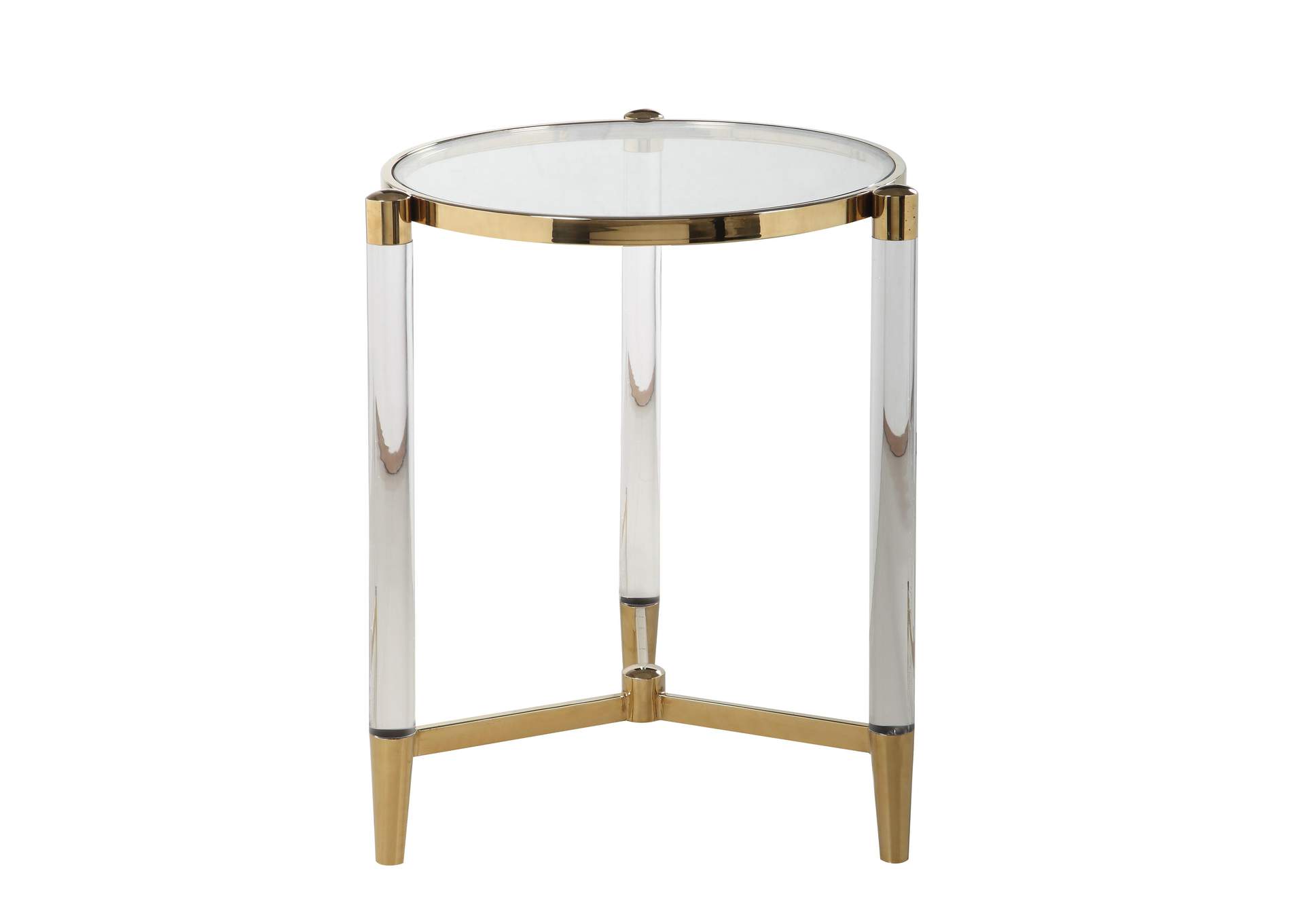 Round Tempered Glass Lamp Table,Chintaly Imports