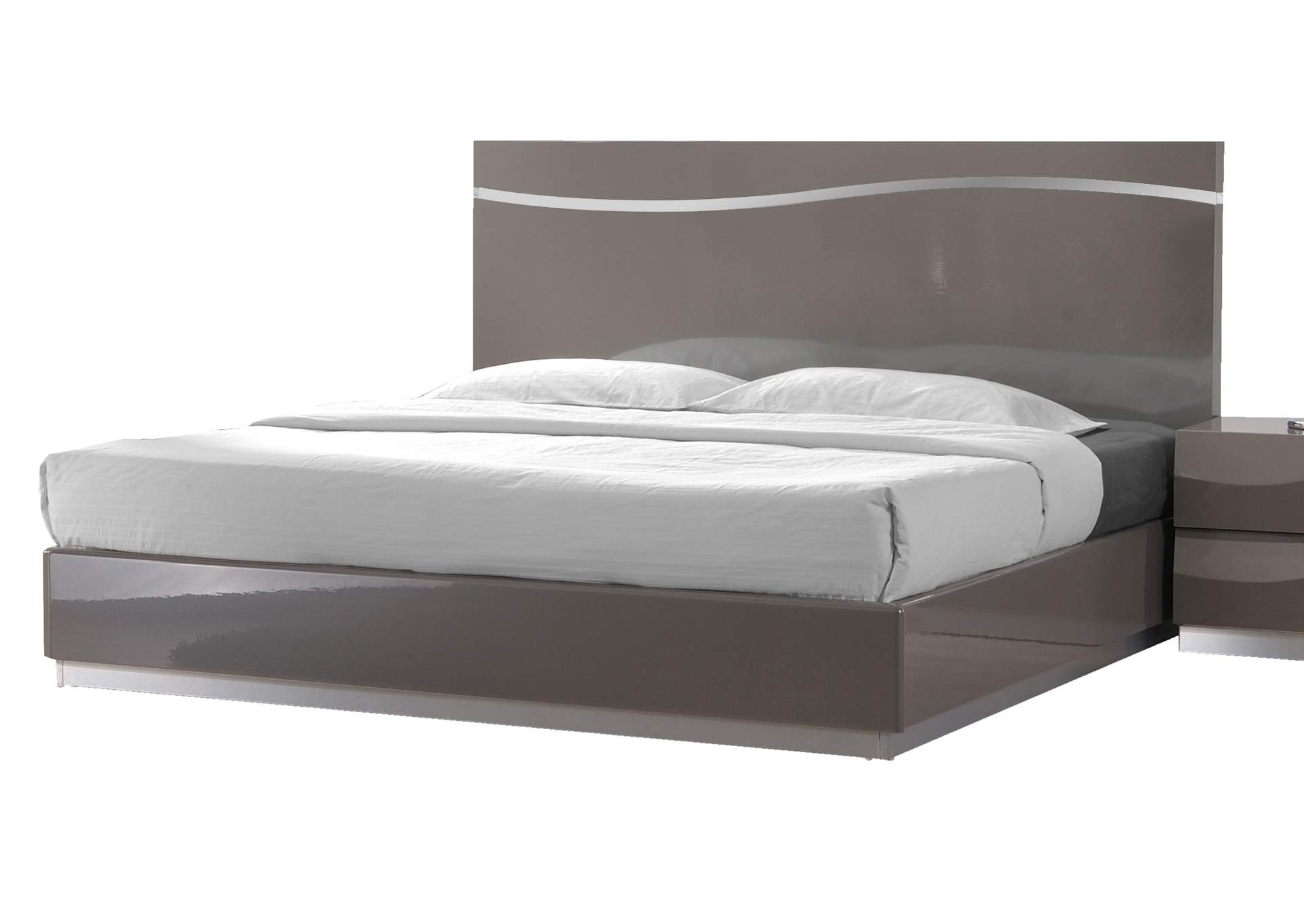 Contemporary High Gloss King Size Bed,Chintaly Imports