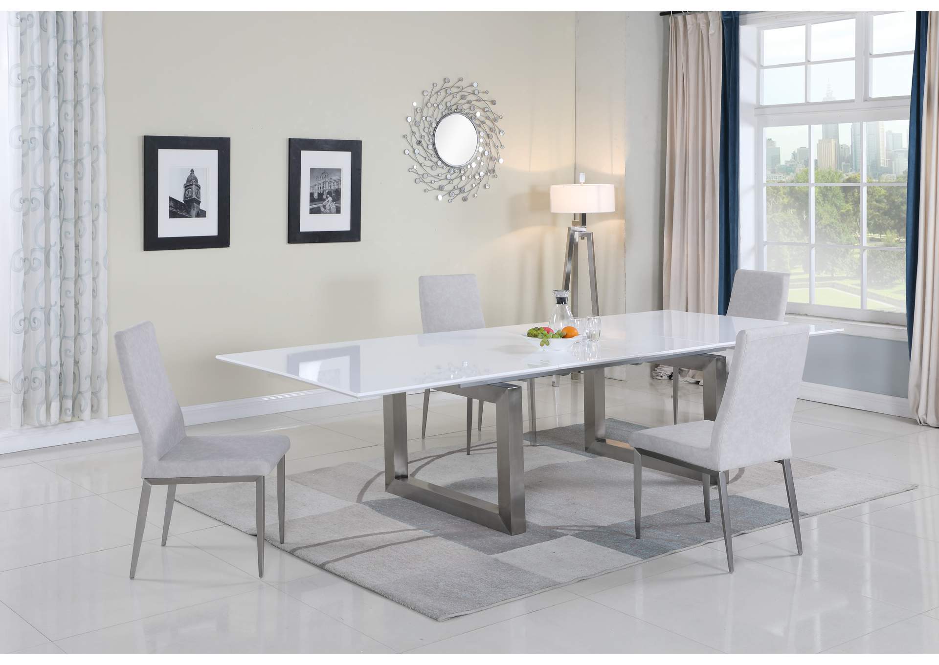 Contemporary Extendable Dining Table,Chintaly Imports