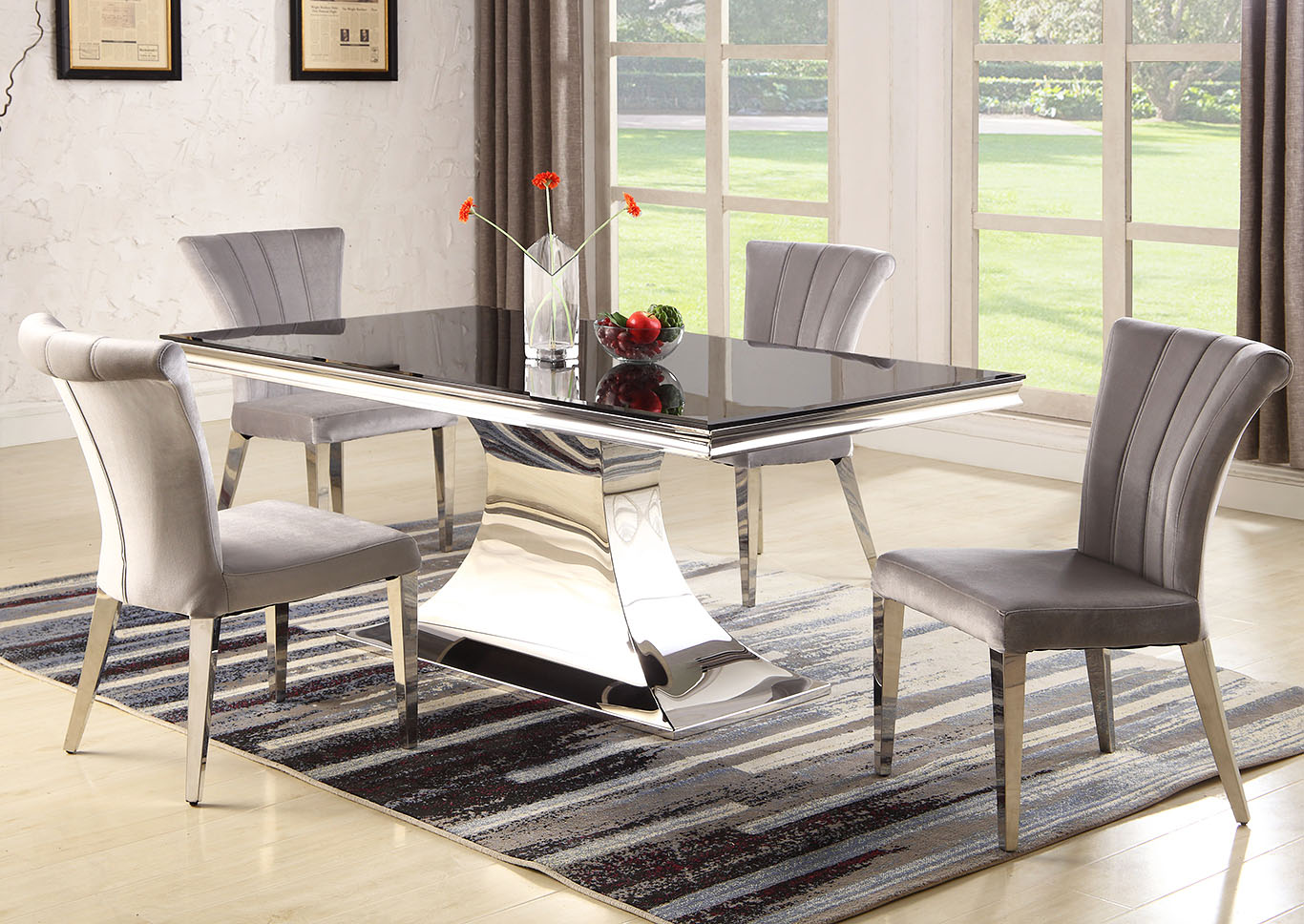 Emily Dining Table w/4 Side Chairs,Chintaly Imports