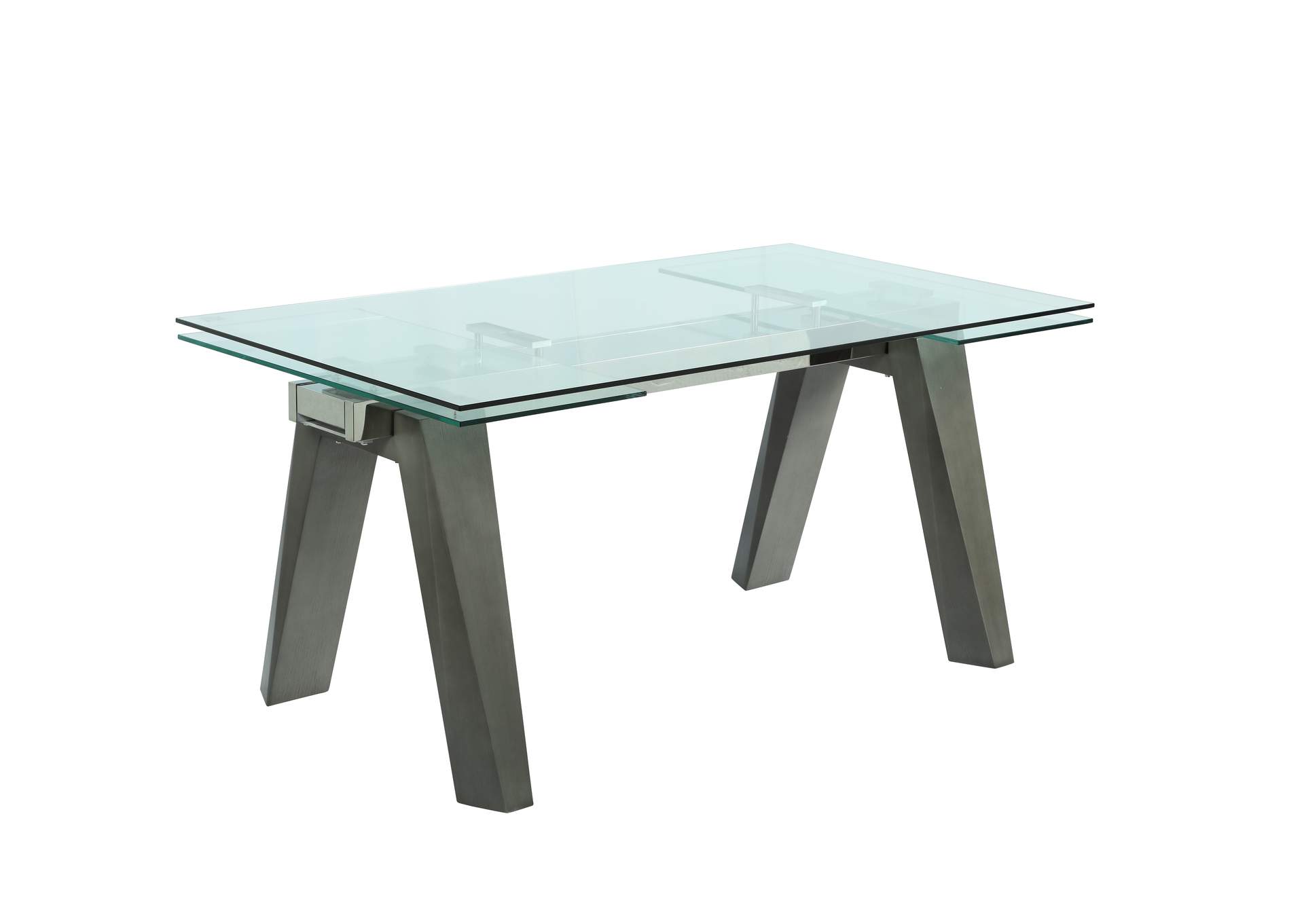 Modern Dining Set With Extendable Glass Table & 2-Tone Chairs,Chintaly Imports