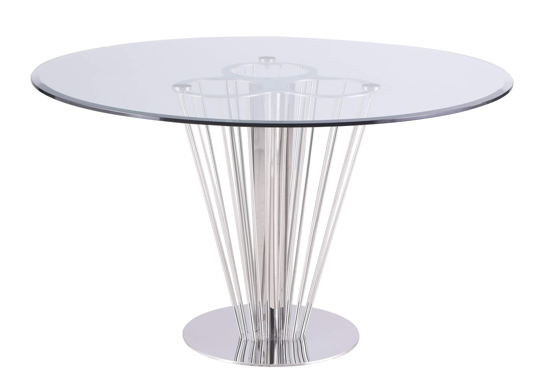 Contemporary Round Glass Dining Table,Chintaly Imports