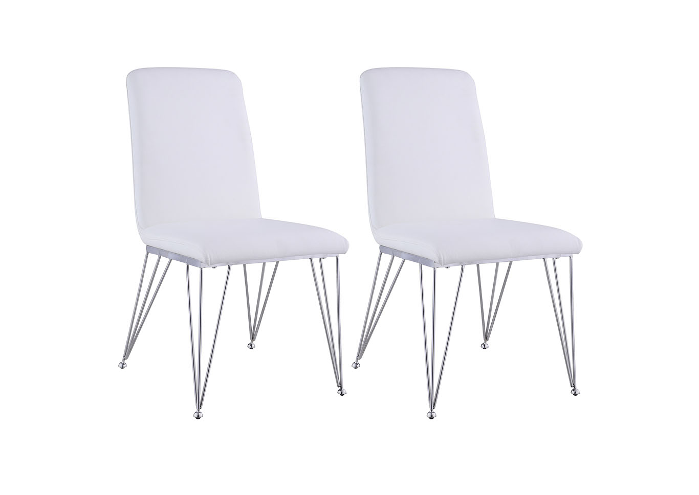 Fernanda White Upholstered Side Chair (Set of 2),Chintaly Imports