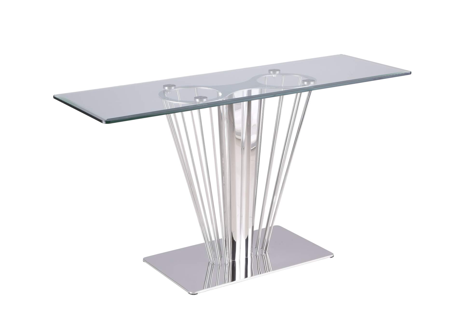 Fernanda Contemporary Glass Sofa Table,Chintaly Imports