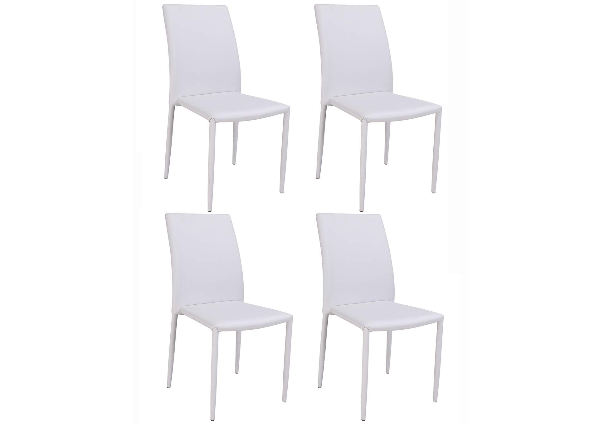 Fiona Light Grey Fully Upholstered Stackable Side Chair (Set of 4),Chintaly Imports