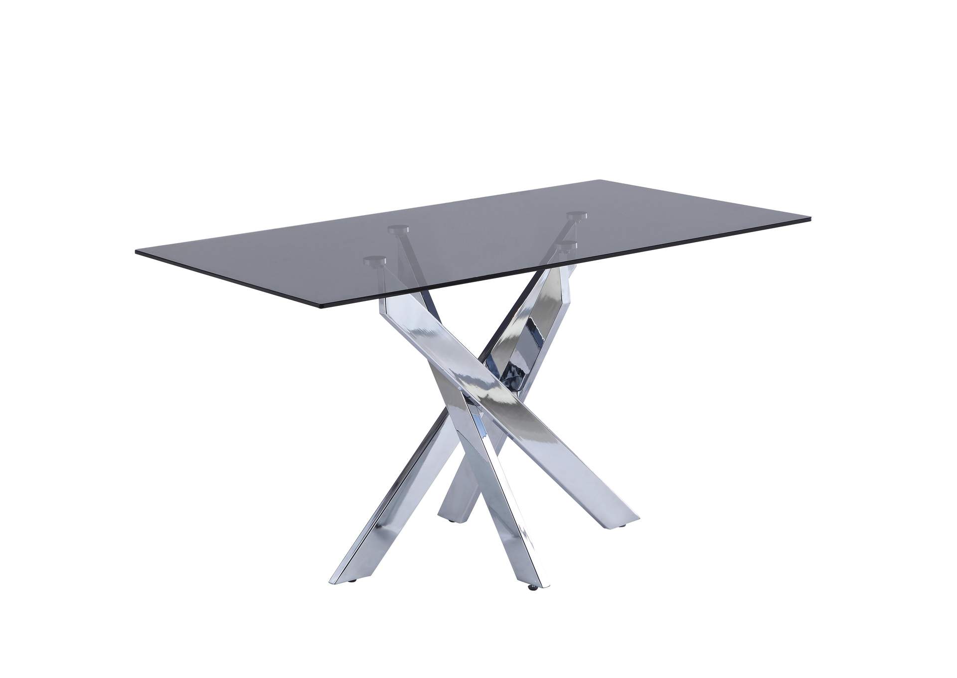 Modern Rectangular Glass Top Dining Table,Chintaly Imports