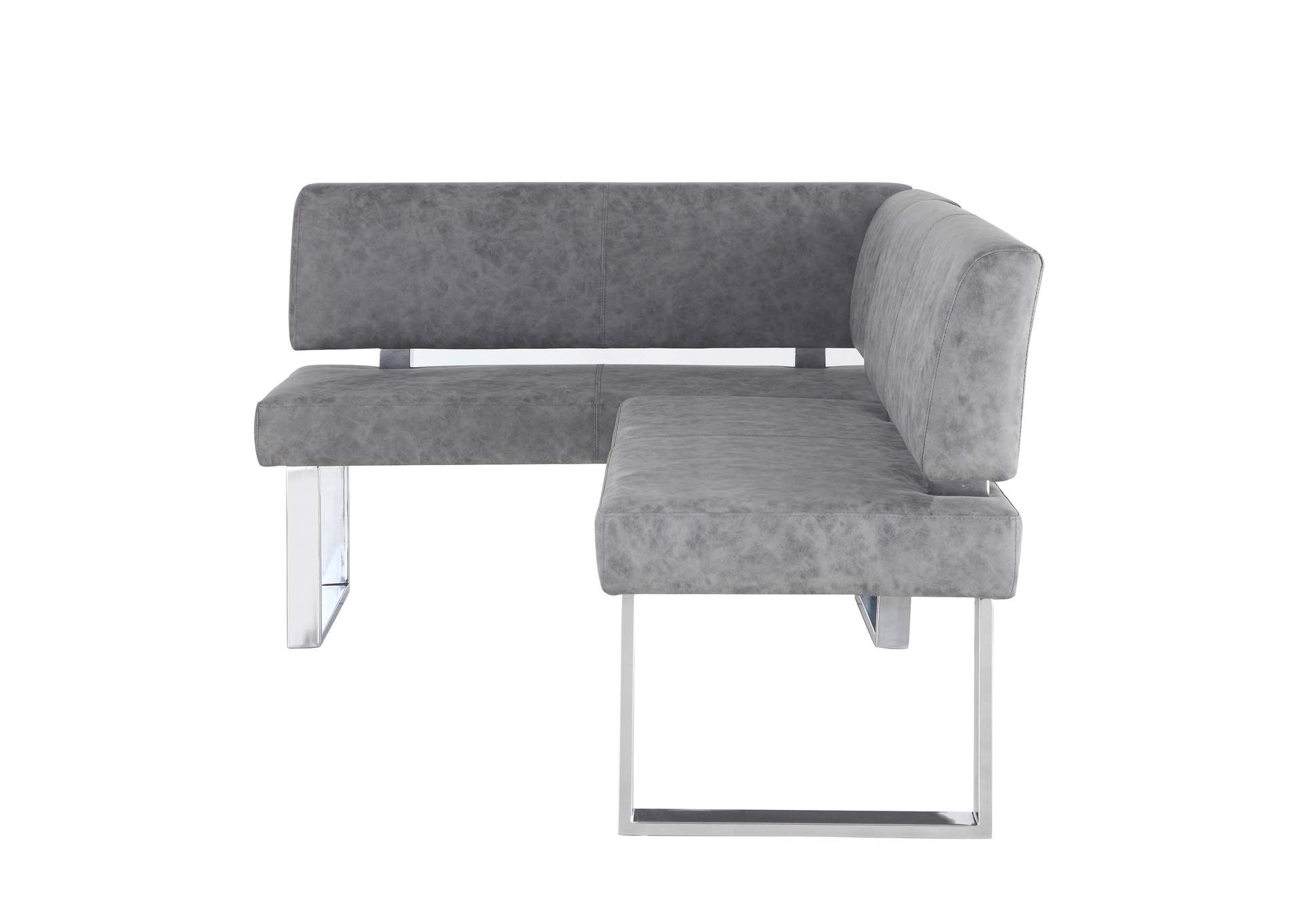 Modern Gray Reversible Upholstered Nook,Chintaly Imports