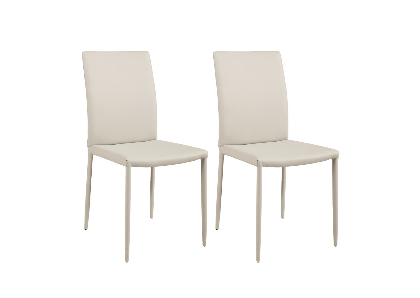 Gina Light Grey Fully Covered Tapered Leg Side Chair (Set of 2),Chintaly Imports