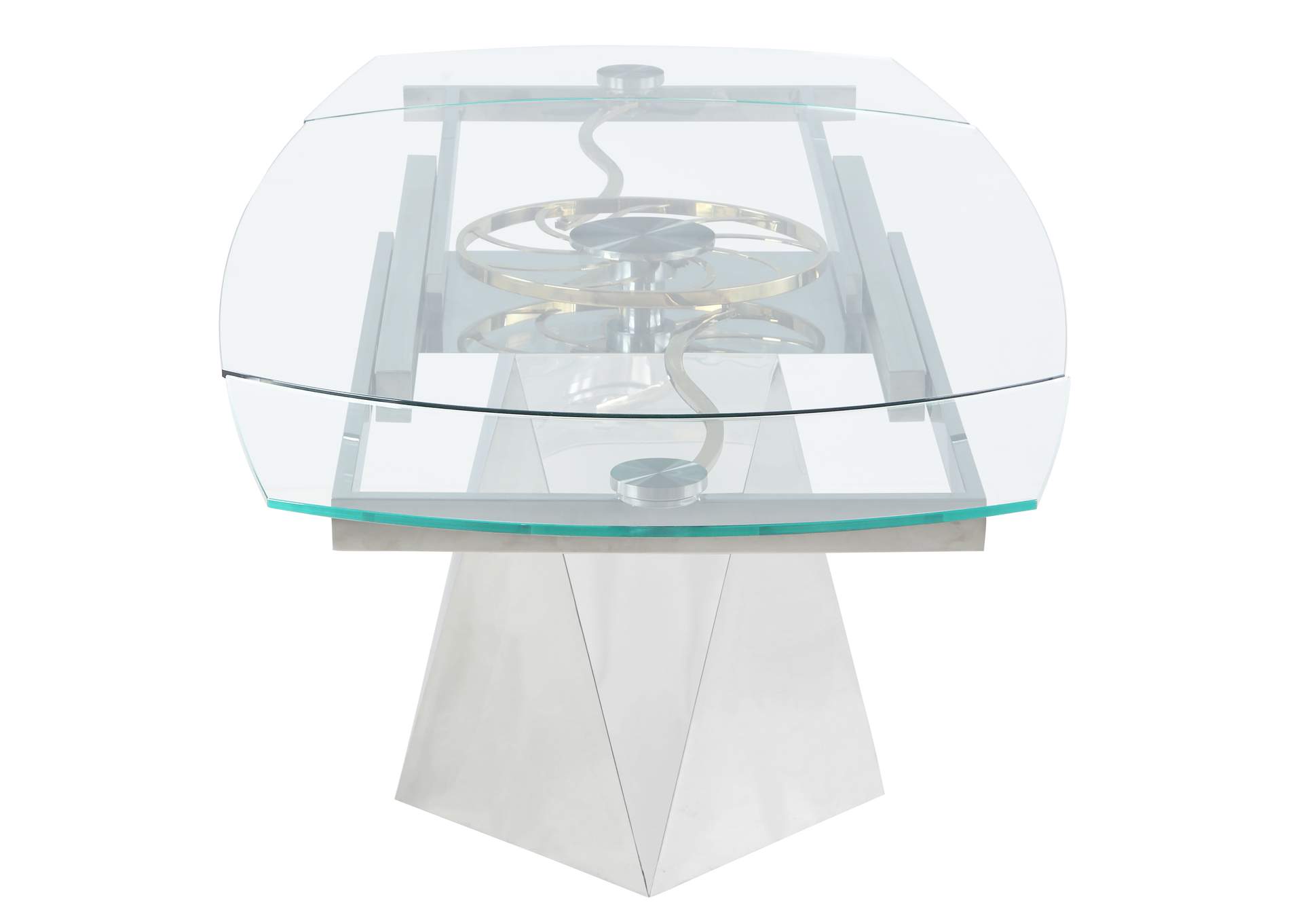 Contemporary Motion-Extendable Glass Dining Set With 4 Chairs,Chintaly Imports