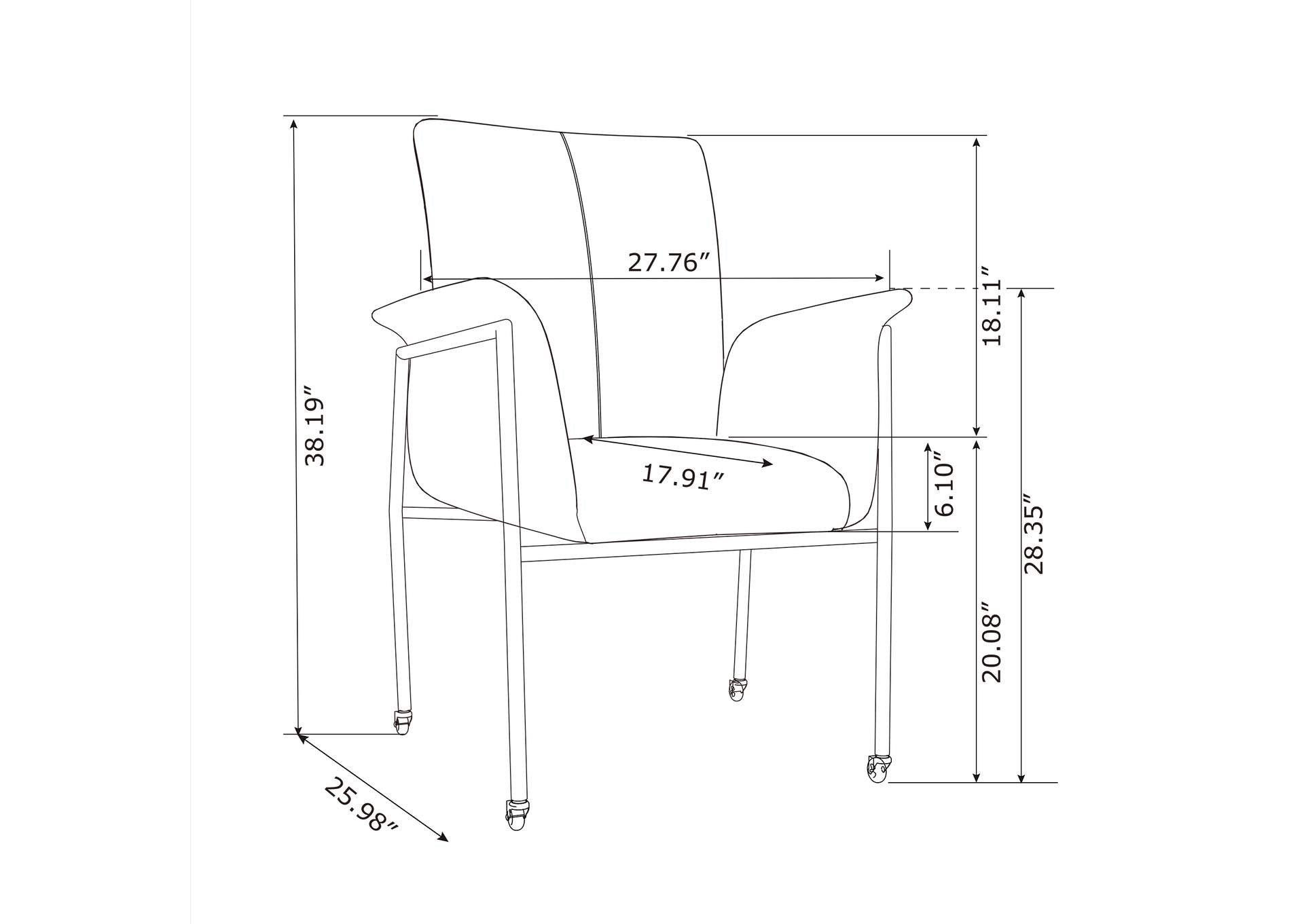 Contemporary Arm Chair With Casters,Chintaly Imports