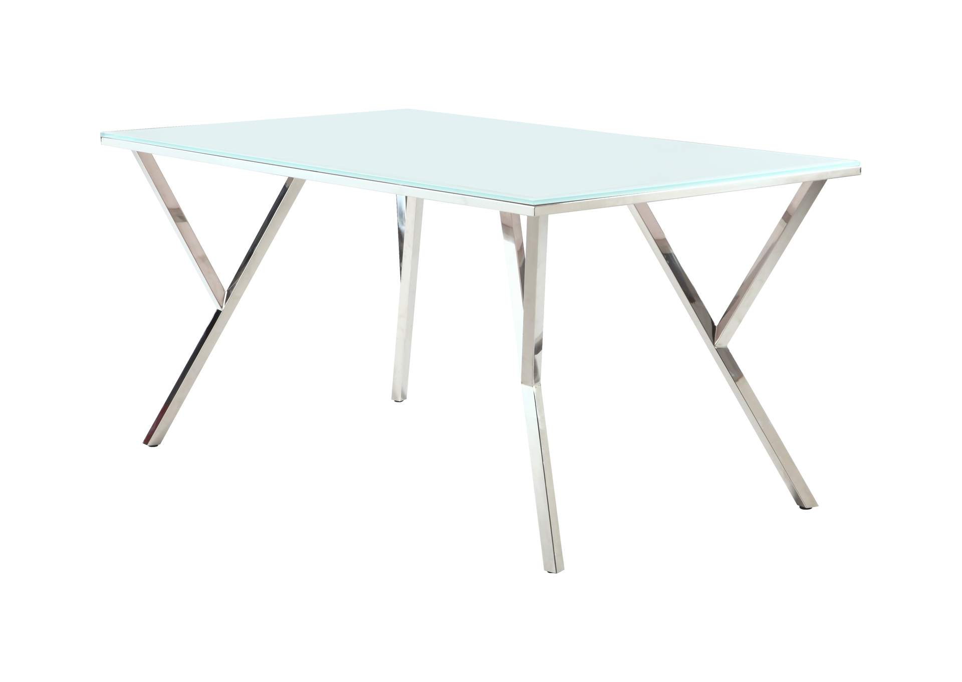 Modern Starphire Glass Top Dining Table,Chintaly Imports