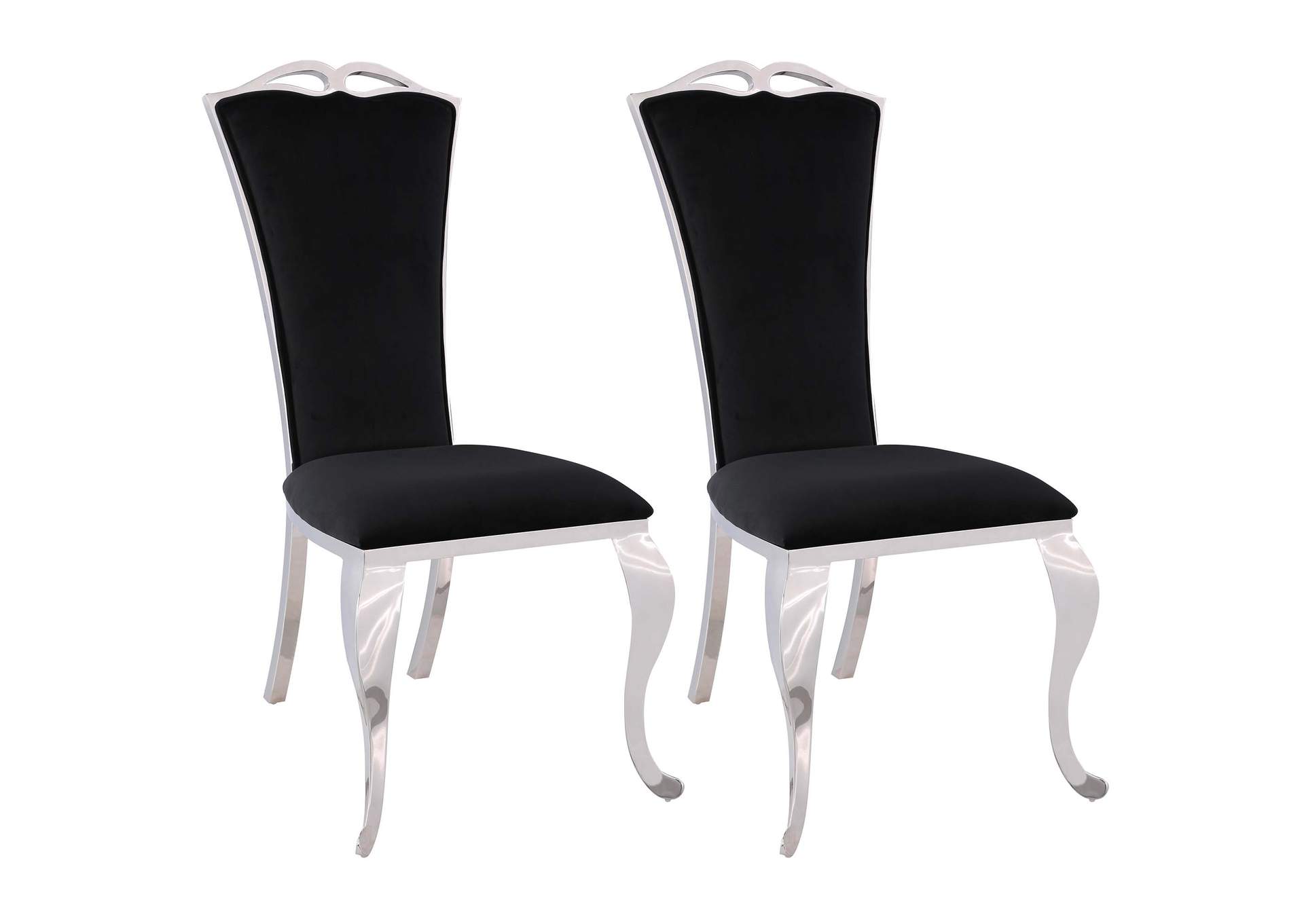 Modern Tall-Back Side Chair w/ Cabriole Legs,Chintaly Imports