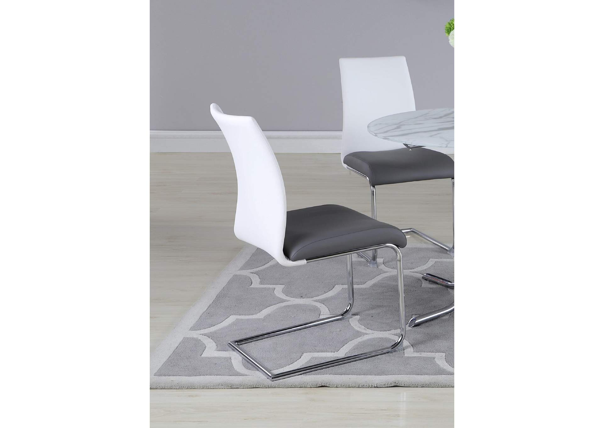 Modern 2-Tone Contour Back Cantilever Side Chair (Set of 4),Chintaly Imports