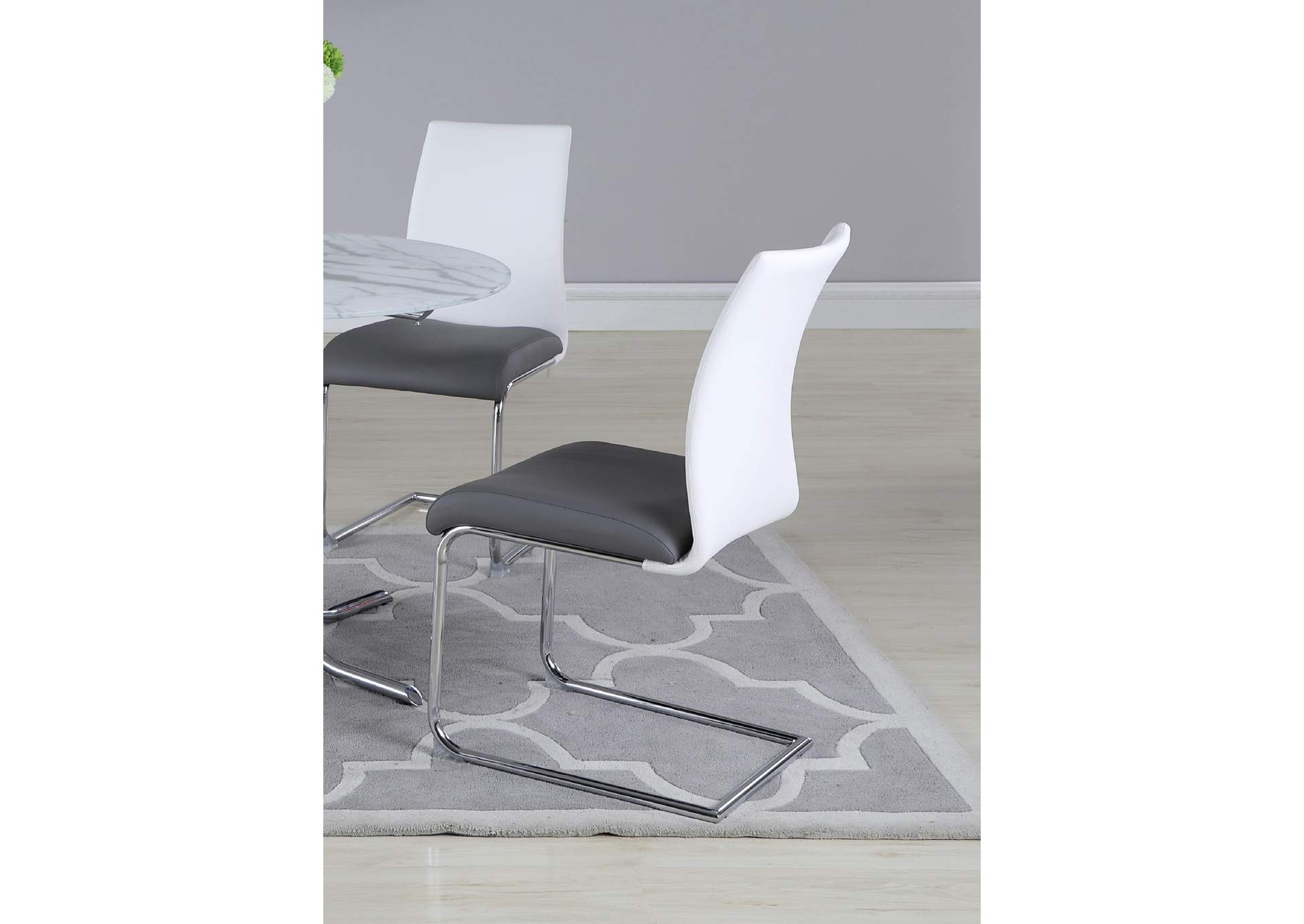 Modern 2-Tone Contour Back Cantilever Side Chair,Chintaly Imports
