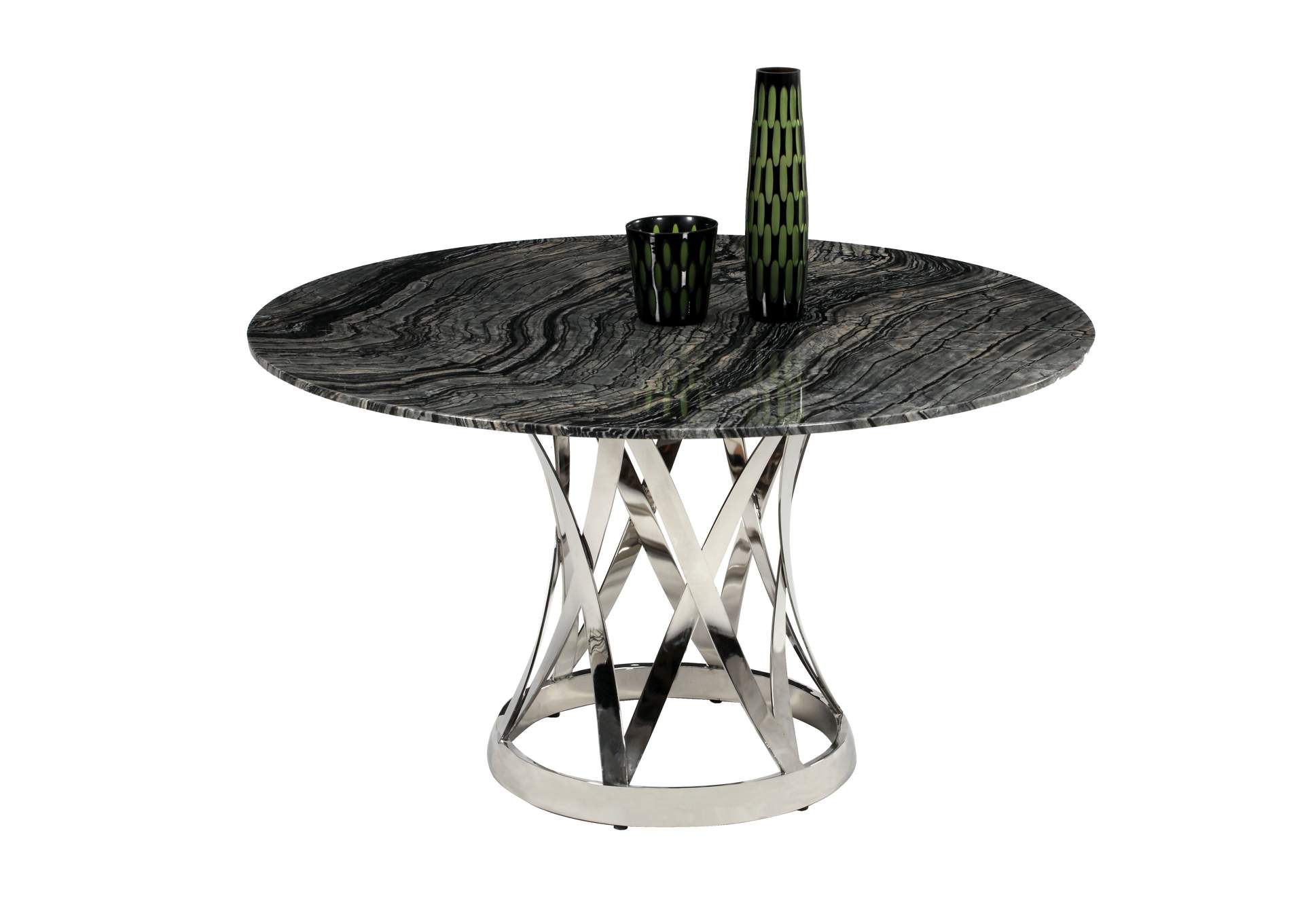 Dining Set With Marble Top Table & 4 Cantilever Chairs,Chintaly Imports