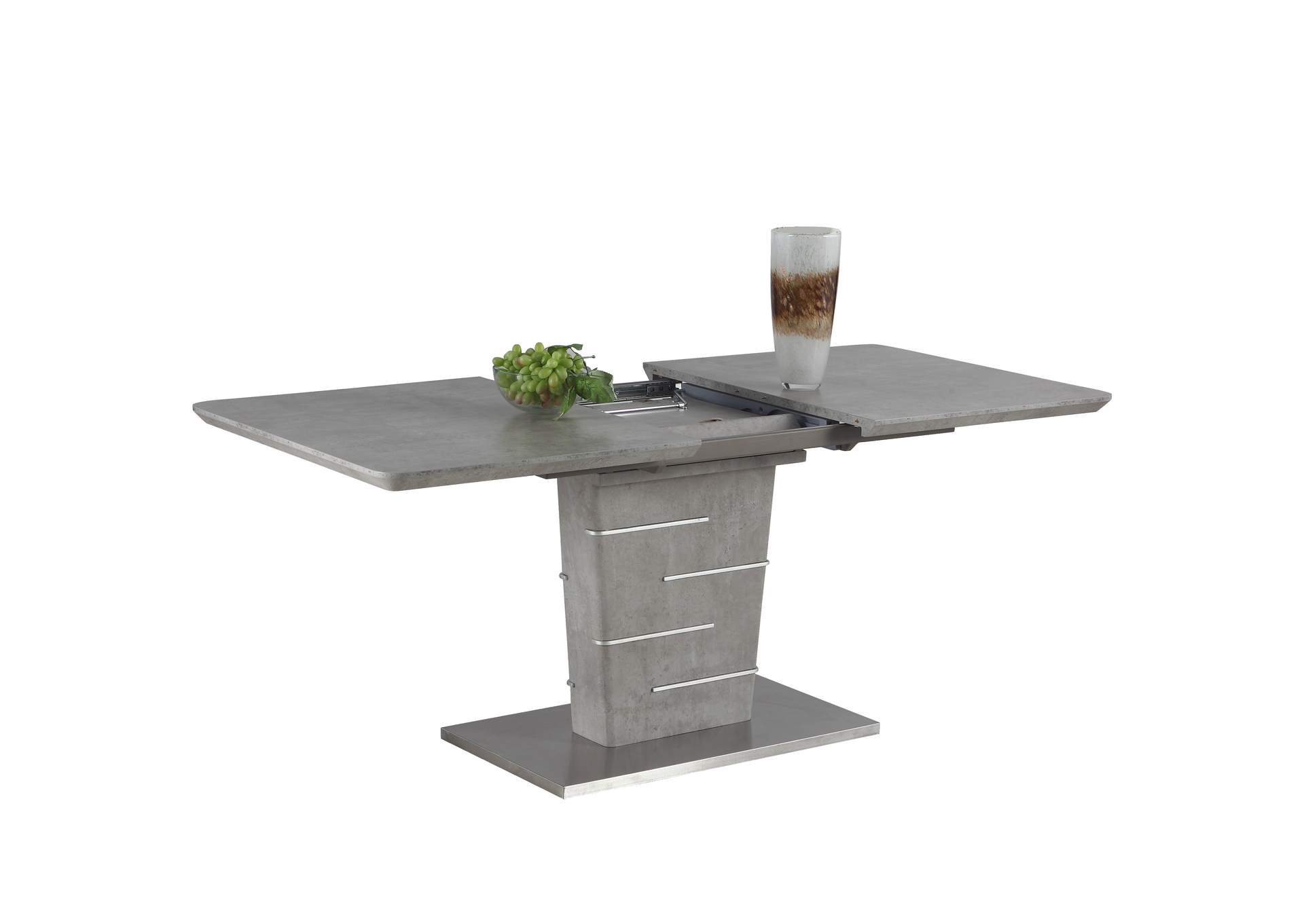 Concrete Veneer Top Dining Table w/ Butterfly Extension,Chintaly Imports