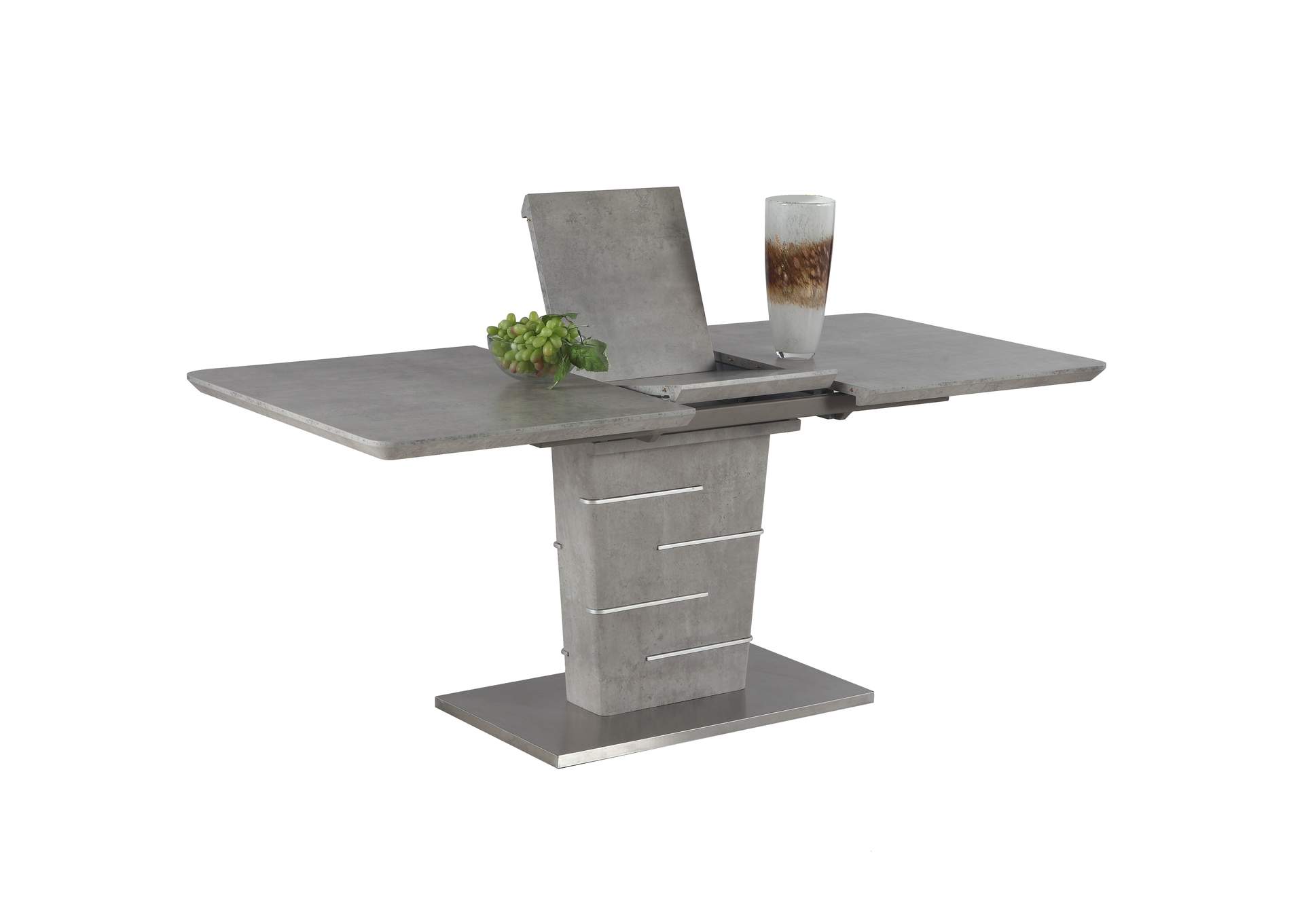 Concrete Veneer Top Dining Table w/ Butterfly Extension,Chintaly Imports