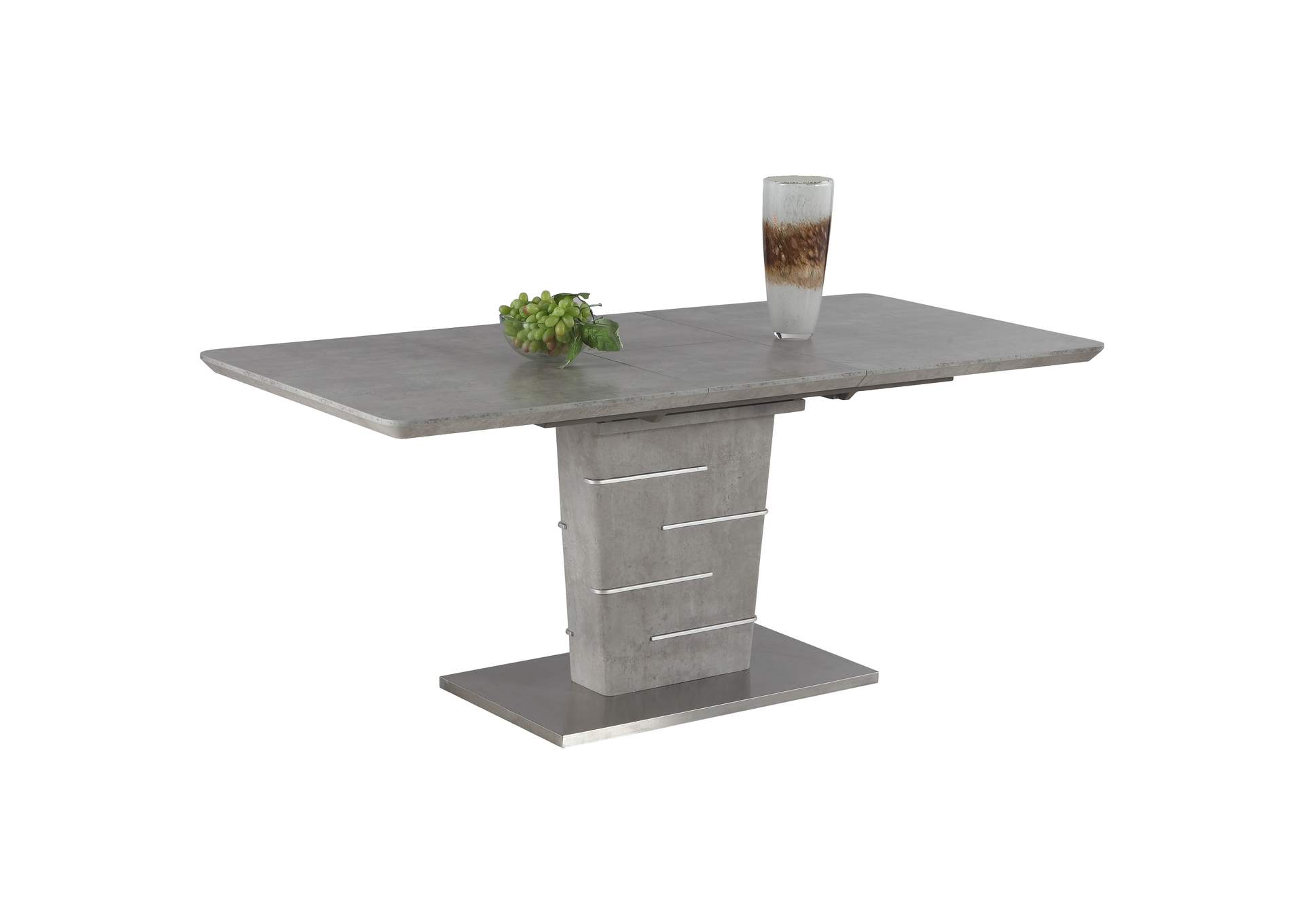 Concrete Veneer Top Dining Table w/ Butterfly Extension,Chintaly Imports